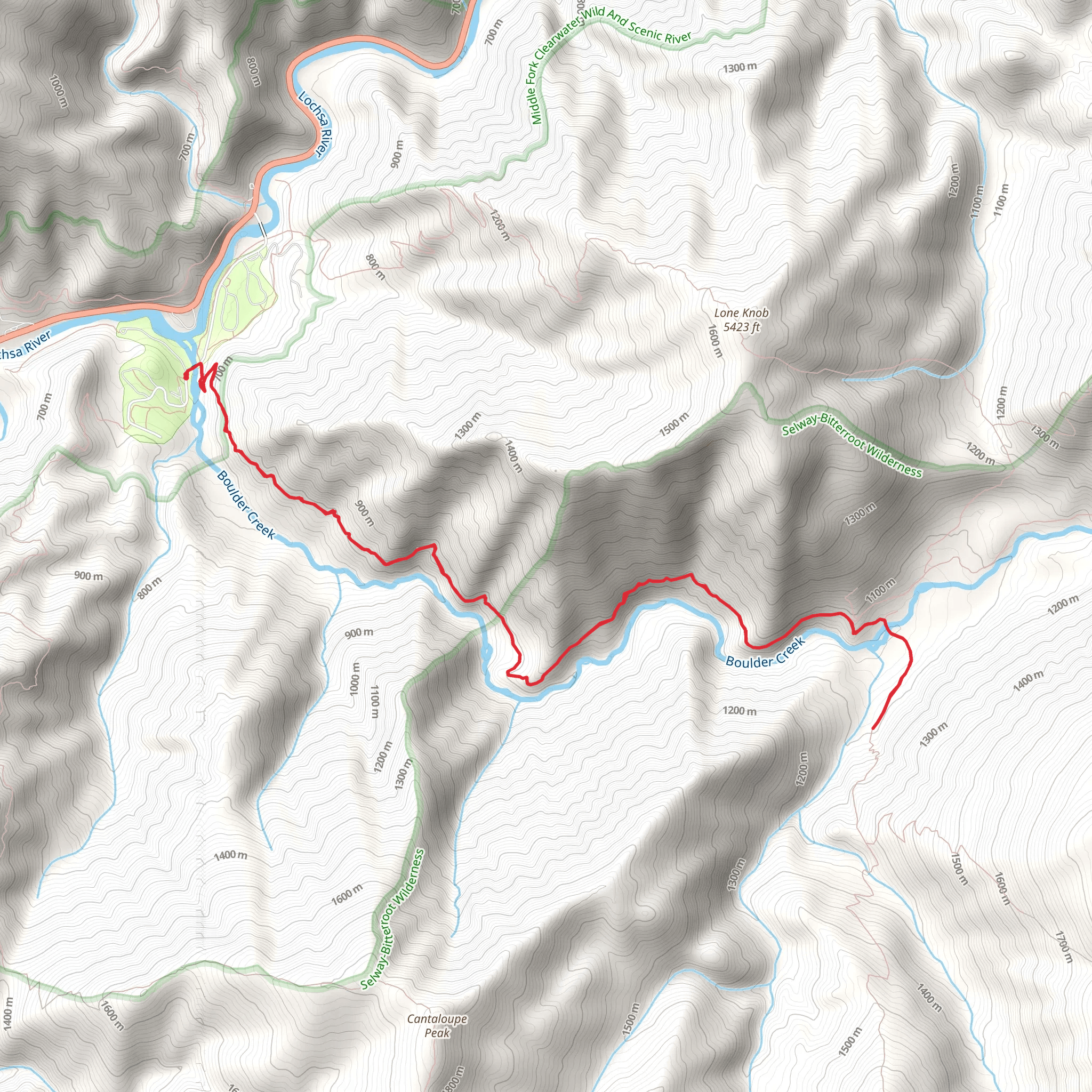 Boulder Creek Trail Out and Back mobile static map