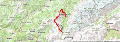 Tour du Mont Blanc alt 6 Map
