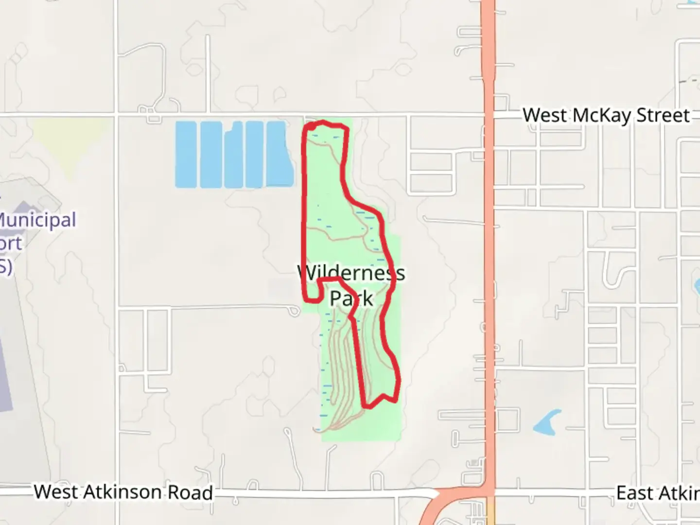 An image depicting the trail Wilderness Park Loop Trails and its surrounding area.