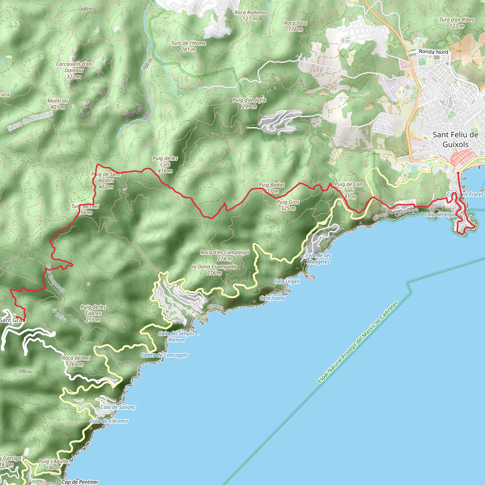 Path of Sant Grau de Ardenya PR C 101 mobile static map