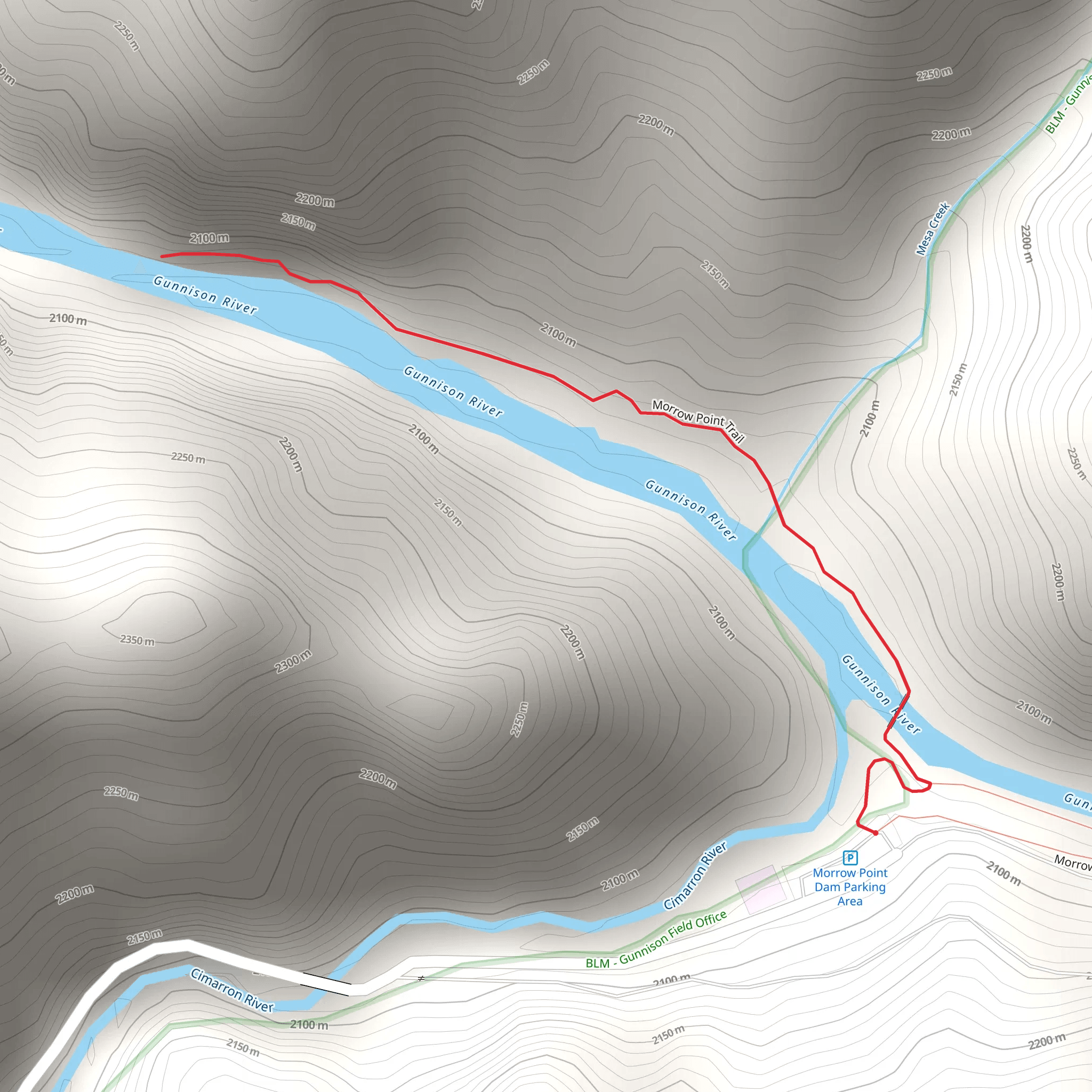 Morrow Point Trail mobile static map
