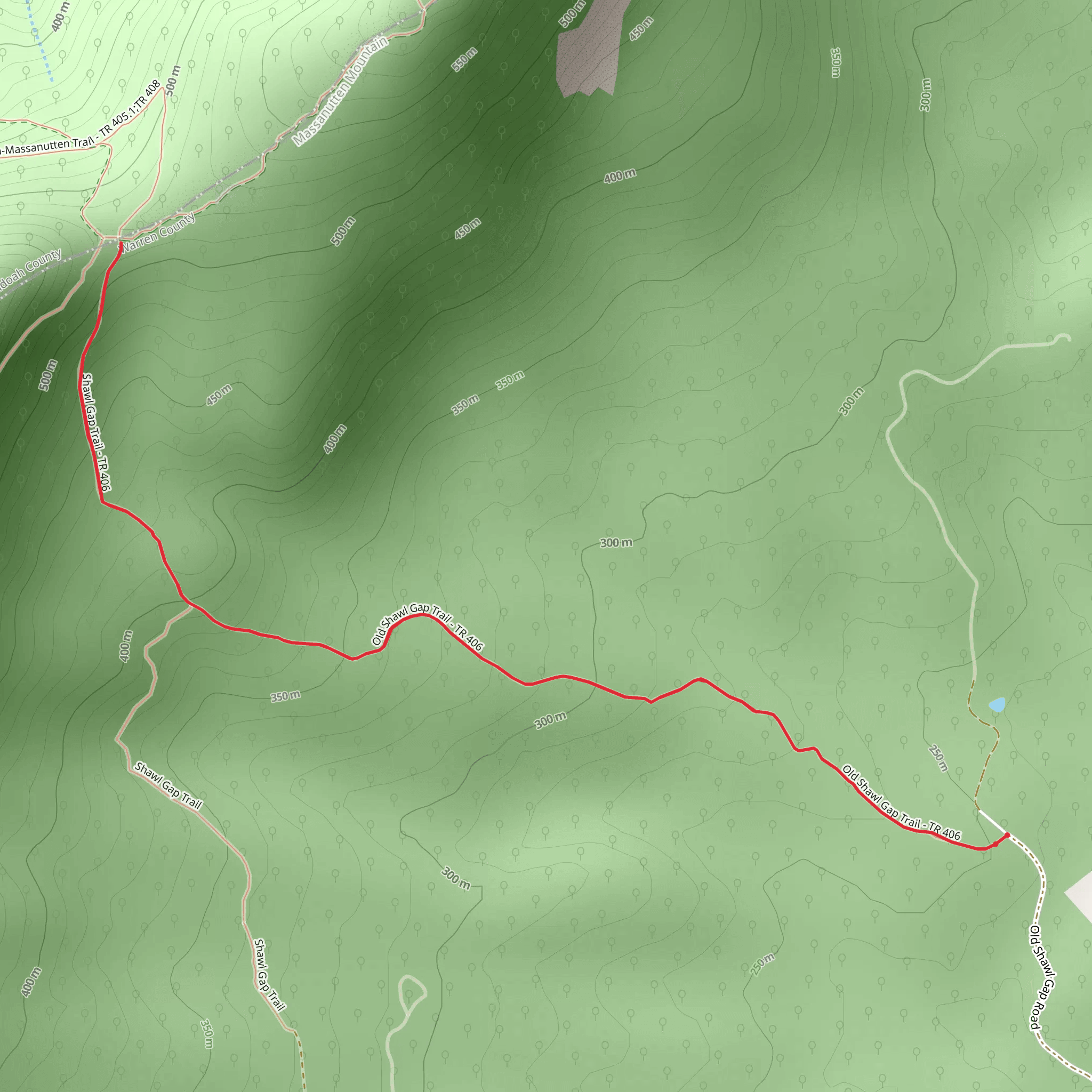 Shawl Gap Pass via Shawl Gap Trail mobile static map