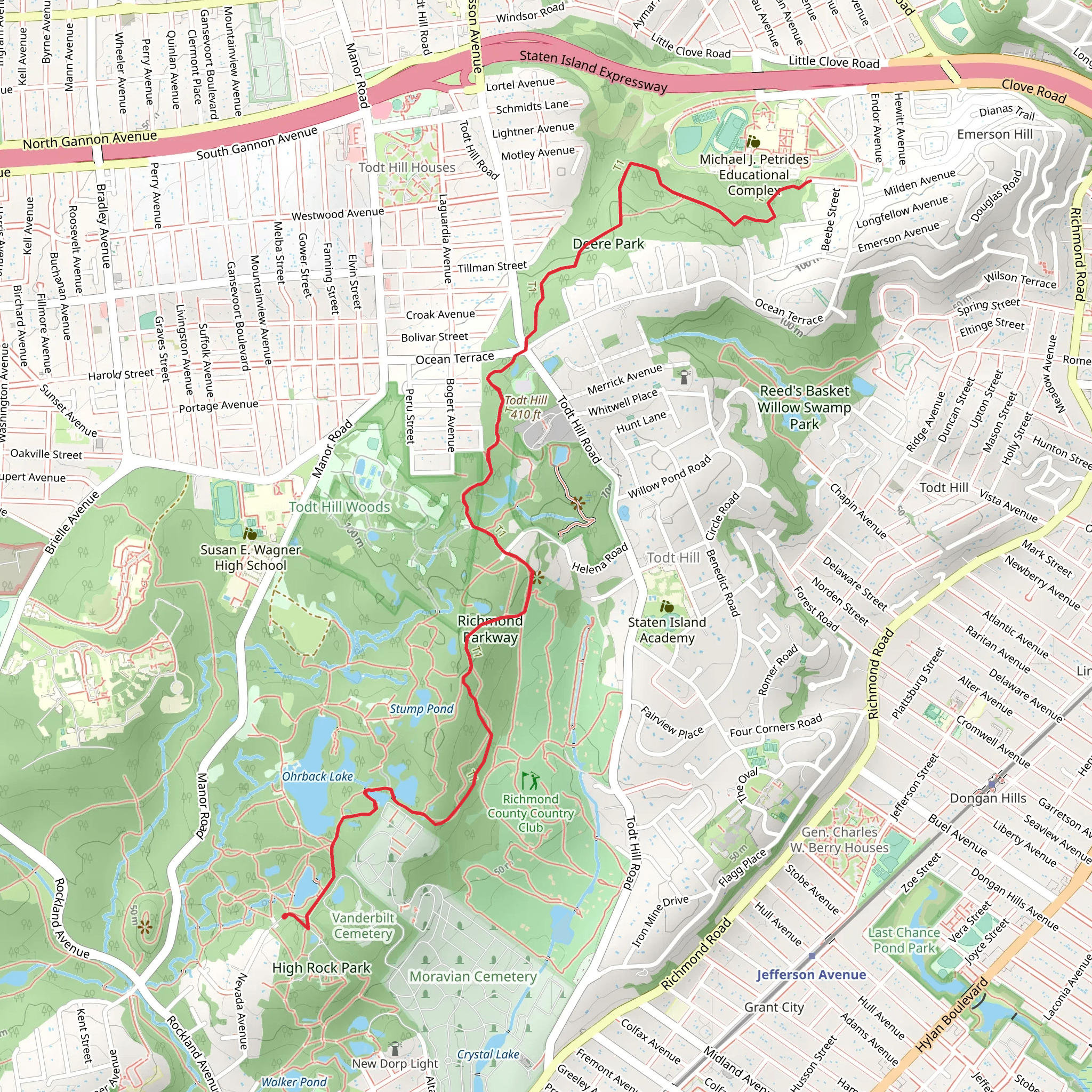 Todt Hill - Richmond Parkway mobile static map