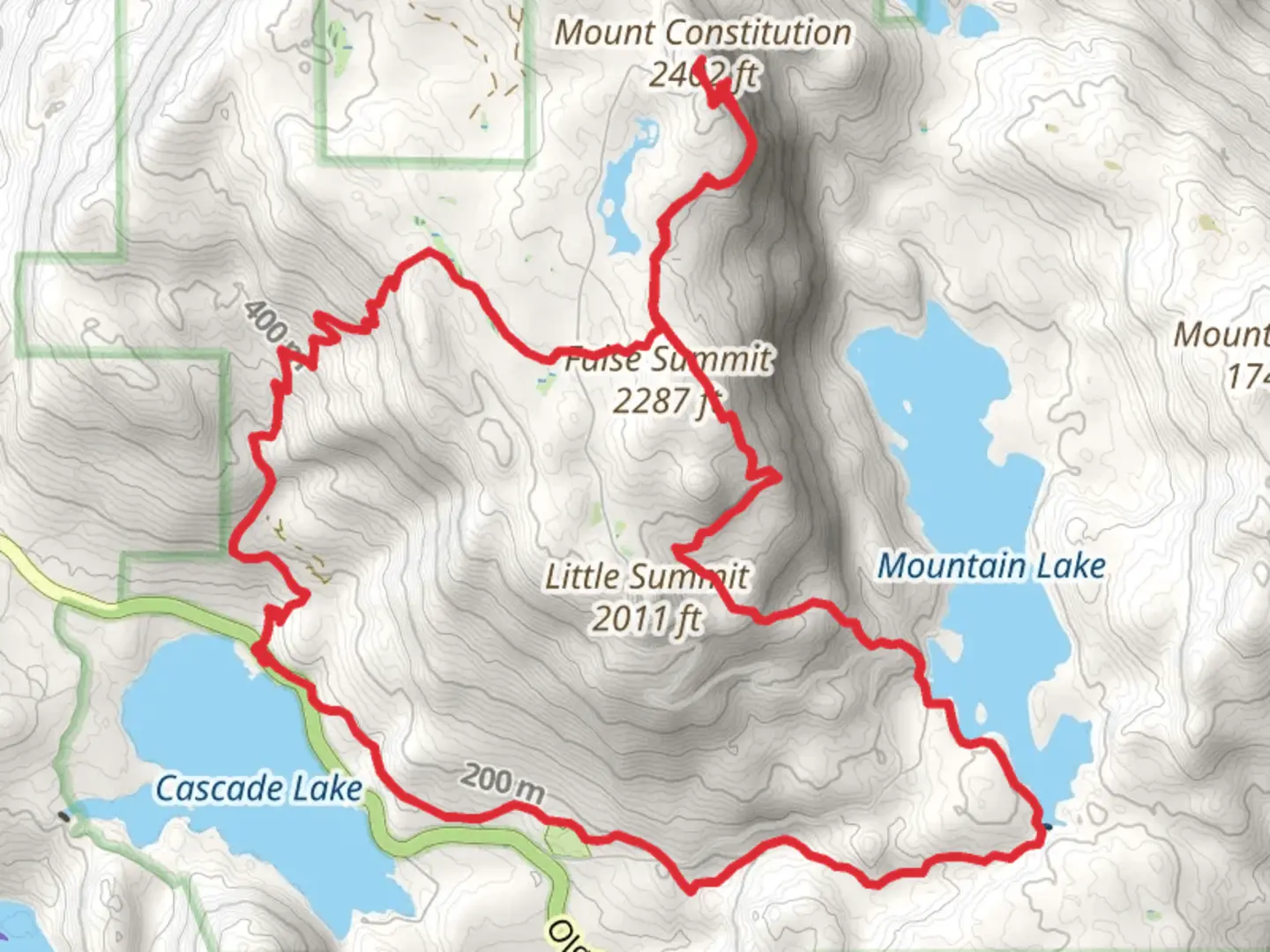 An image depicting the trail Cold Spring Trail and Cascade Lake Loop Trail and its surrounding area.