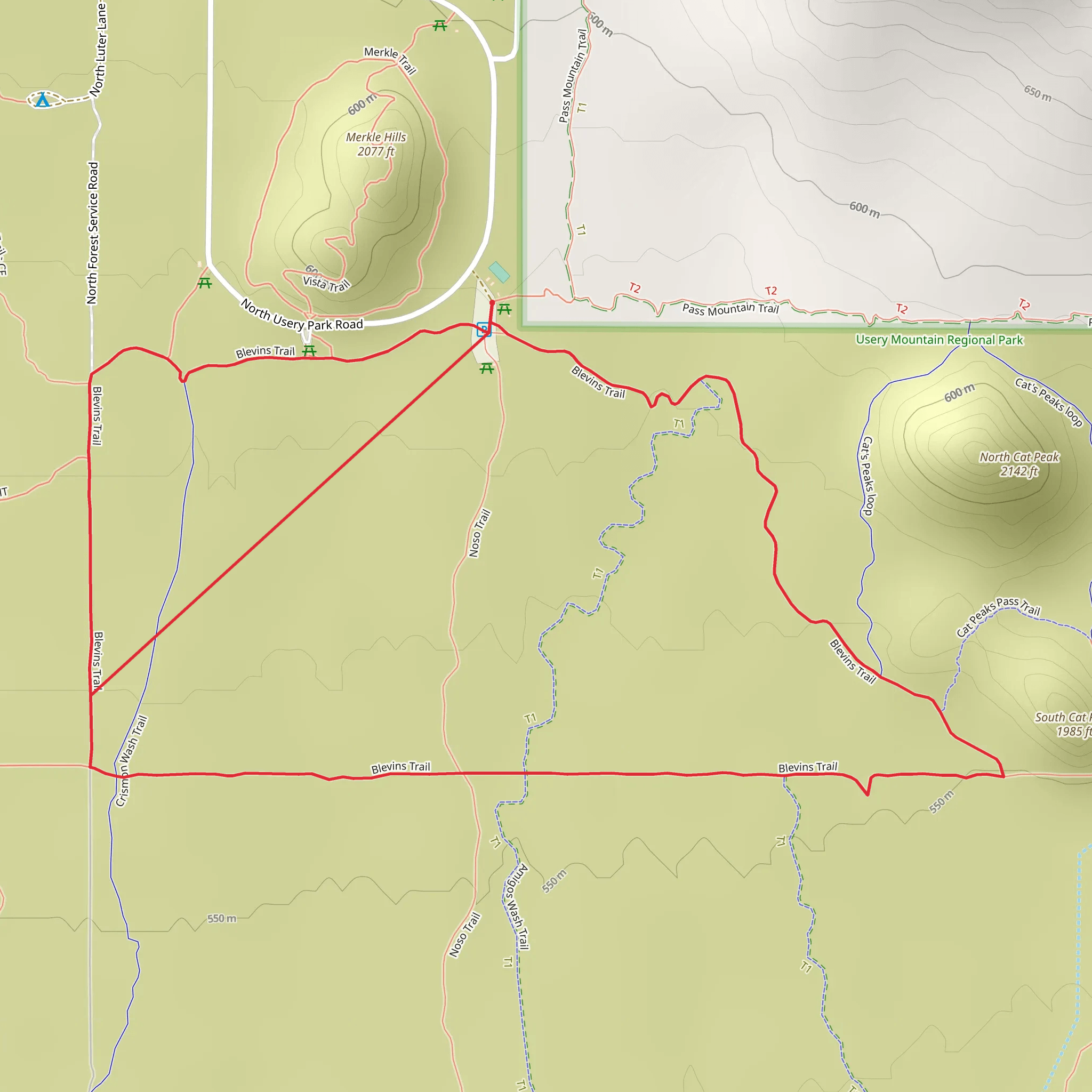 Blevins Loop Trail mobile static map