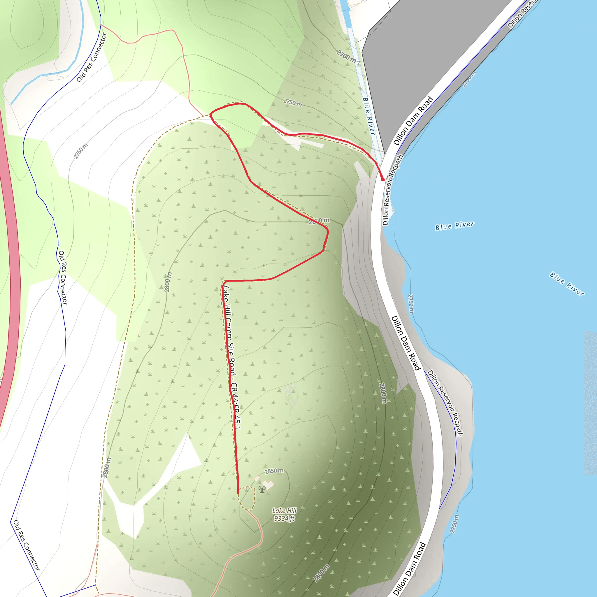 Lake Hill Comm Site Trail mobile static map