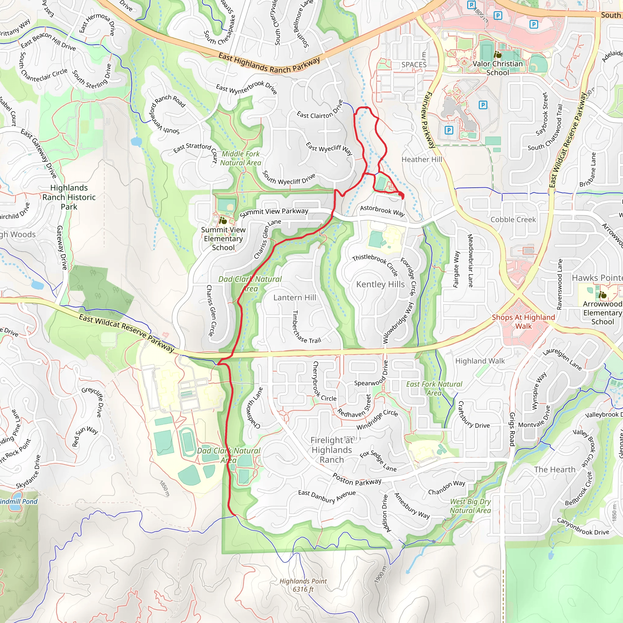 Dad Clark Trail mobile static map