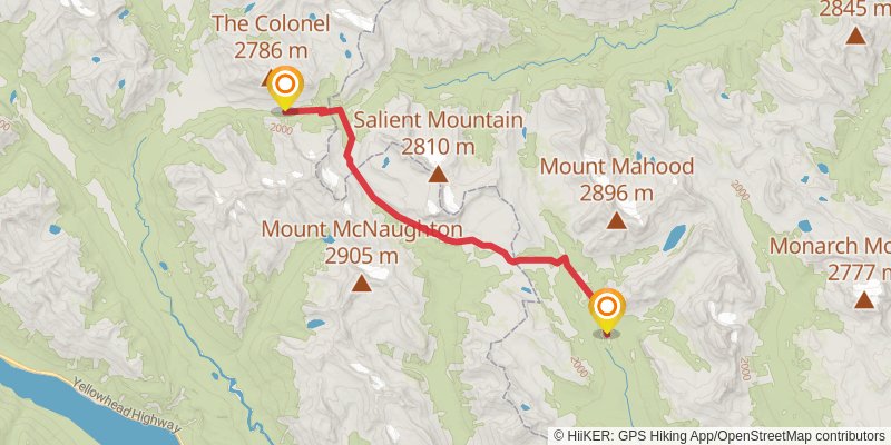 Great Divide Trail stage 53 Map