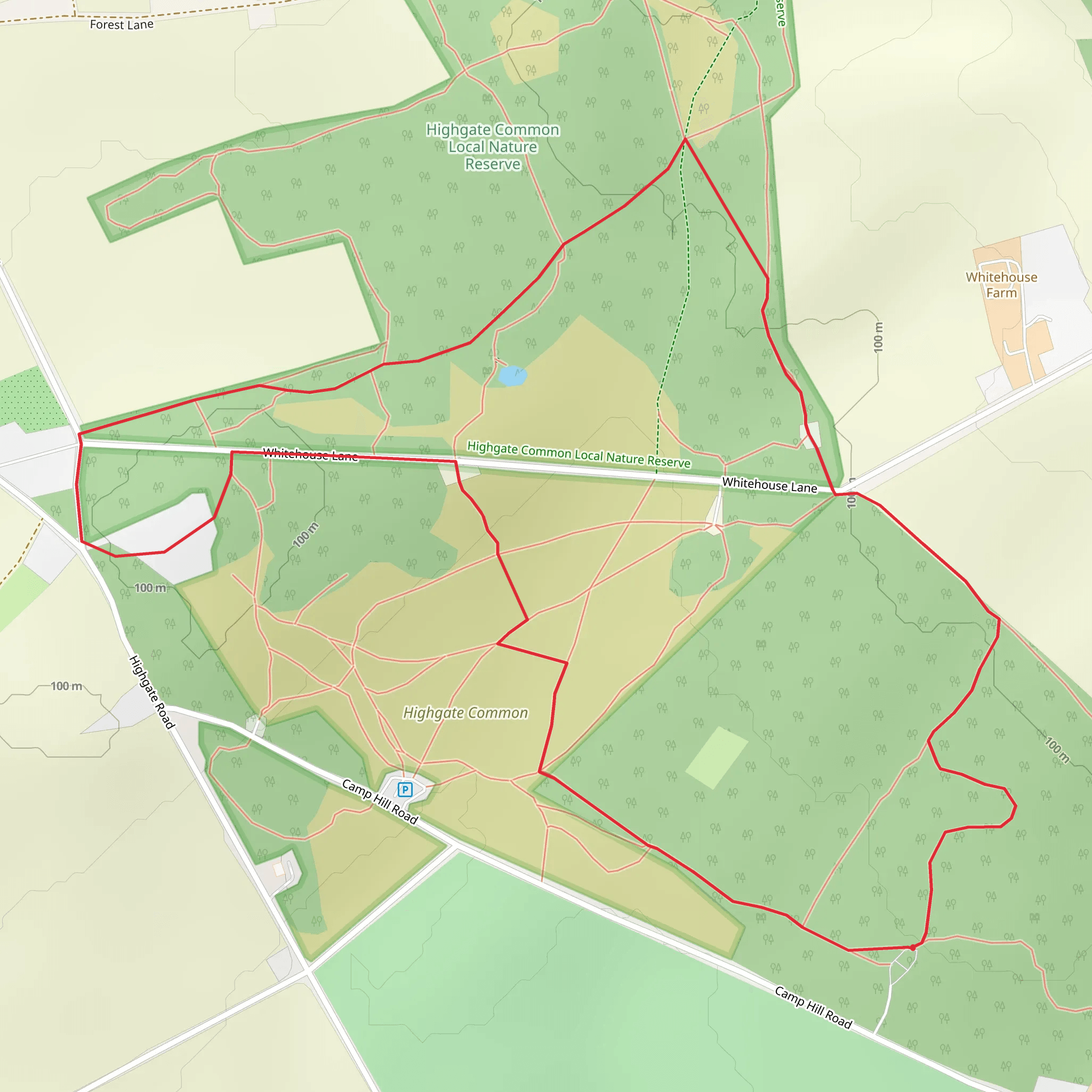 Highgate Common Loop mobile static map