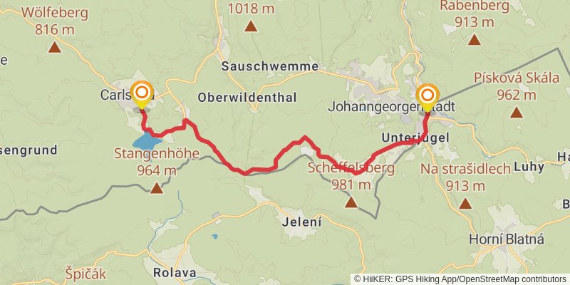 Kammweg Erzgebirge - Vogtland alt 6 Map