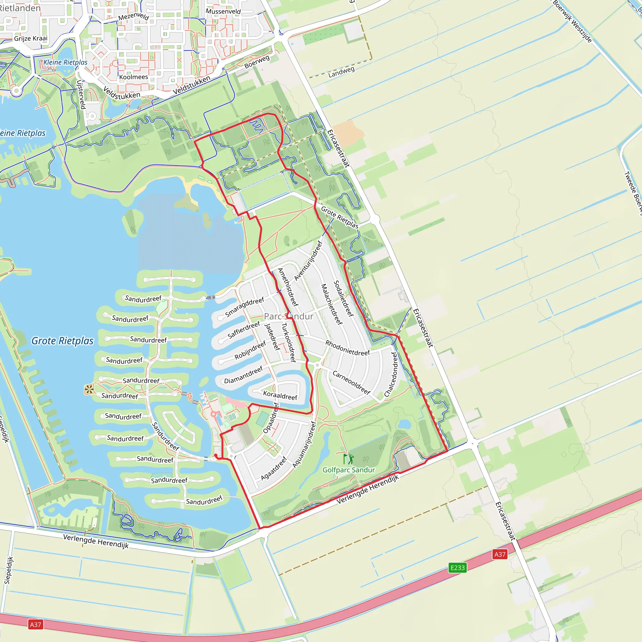 Grote Rietplas via Emmen Hardlooprondje mobile static map