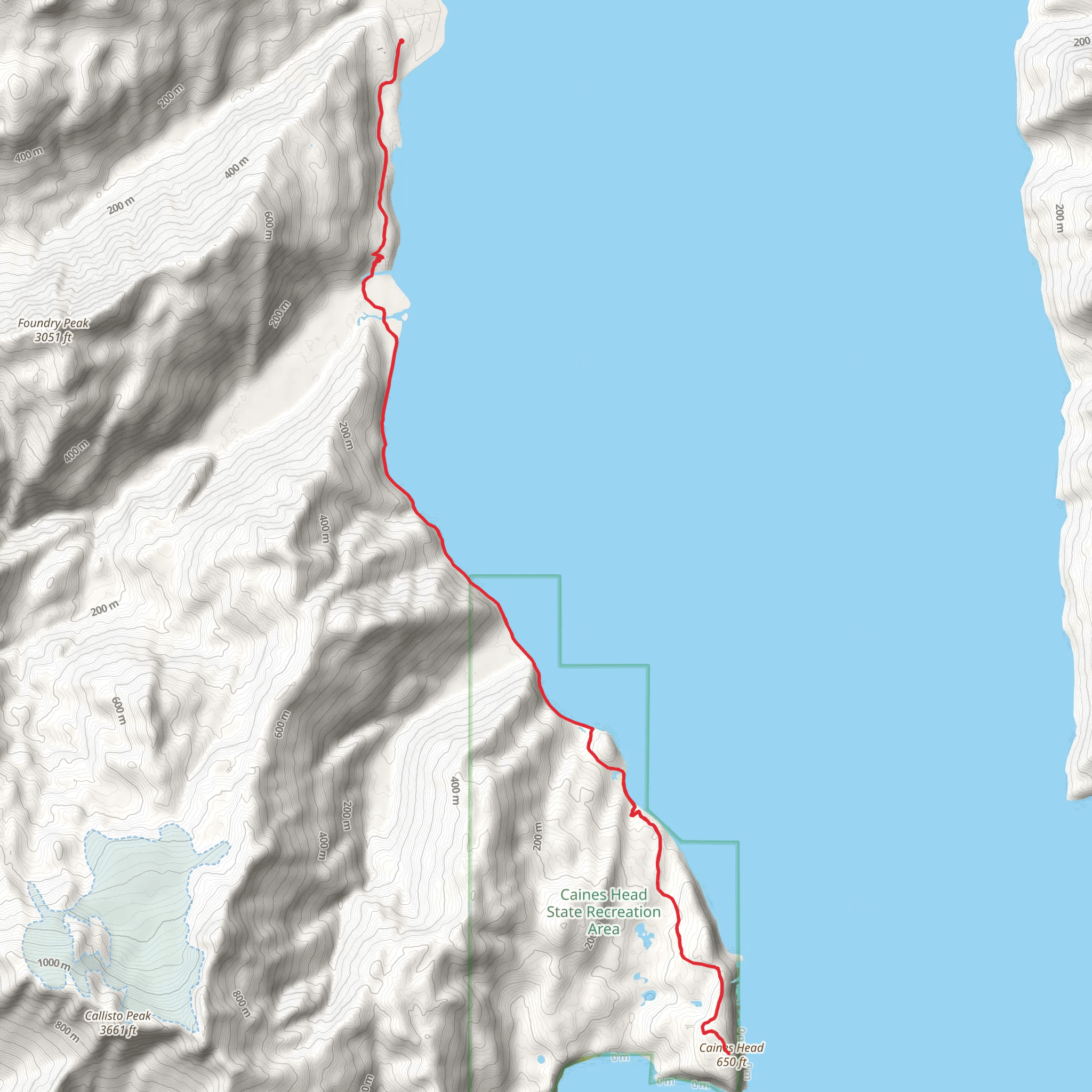 Caines Head Trail mobile static map