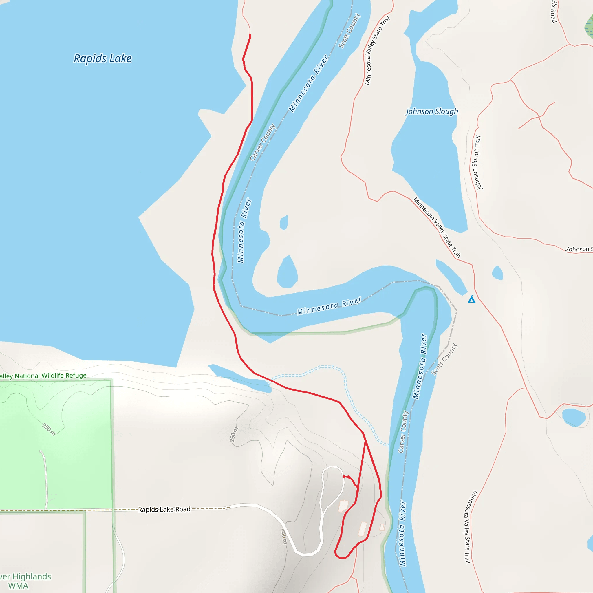 Rapids Lake and Minnesota River Walk mobile static map