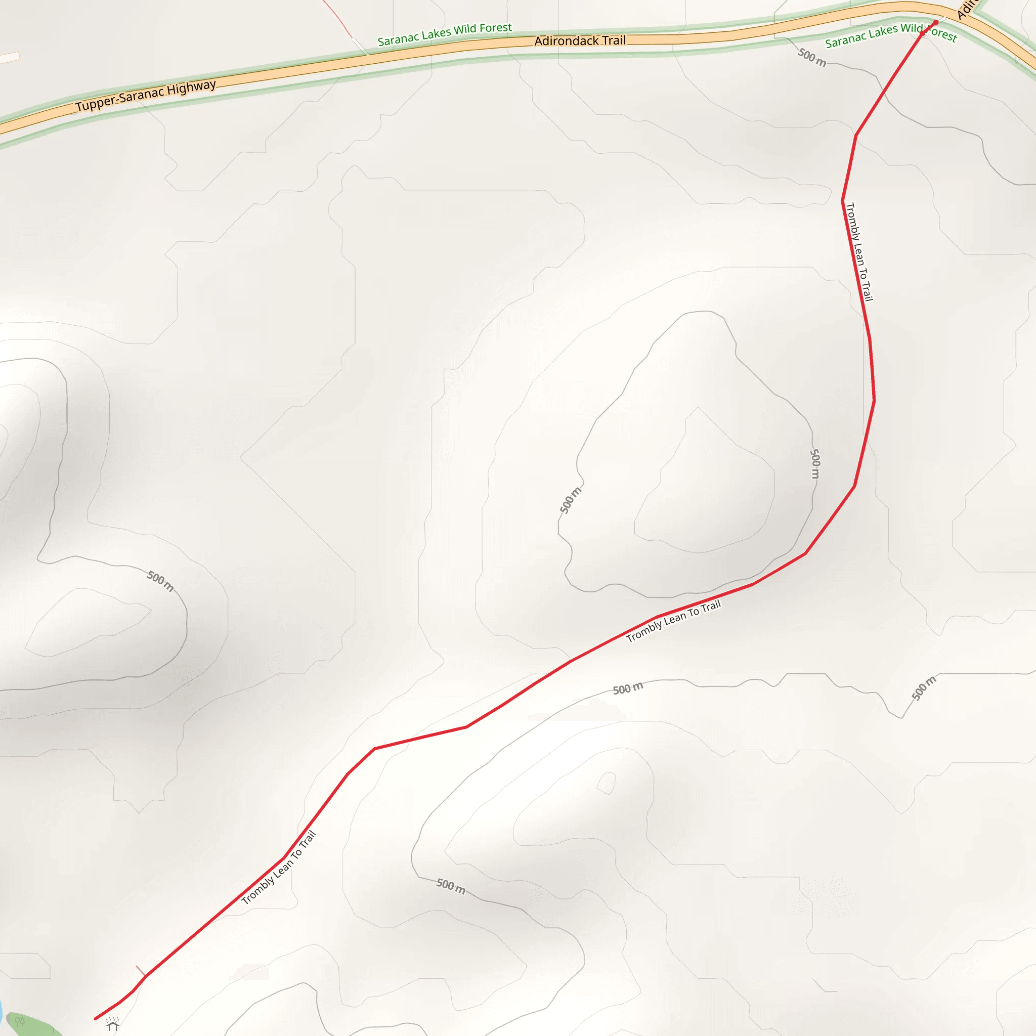 Trombly Lean to Trail mobile static map