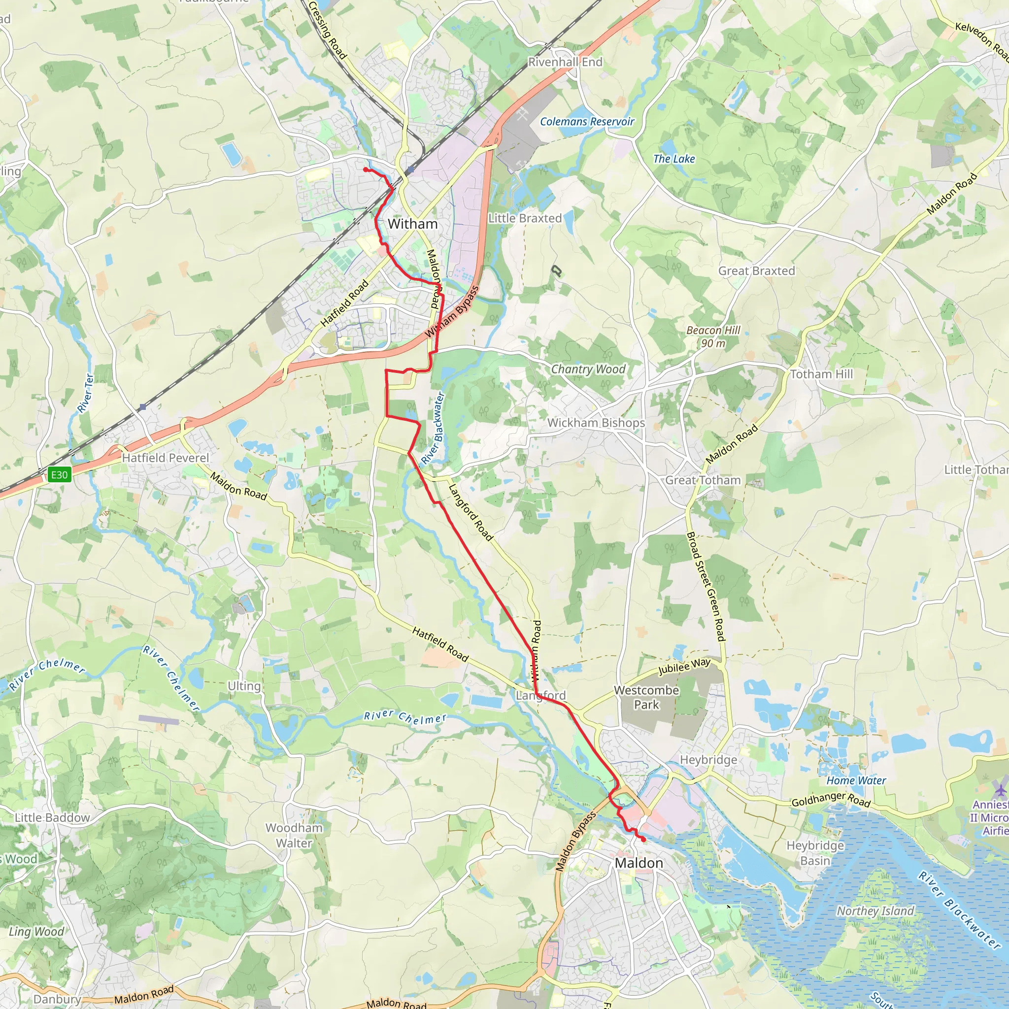 Blackwater Rail Trail mobile static map