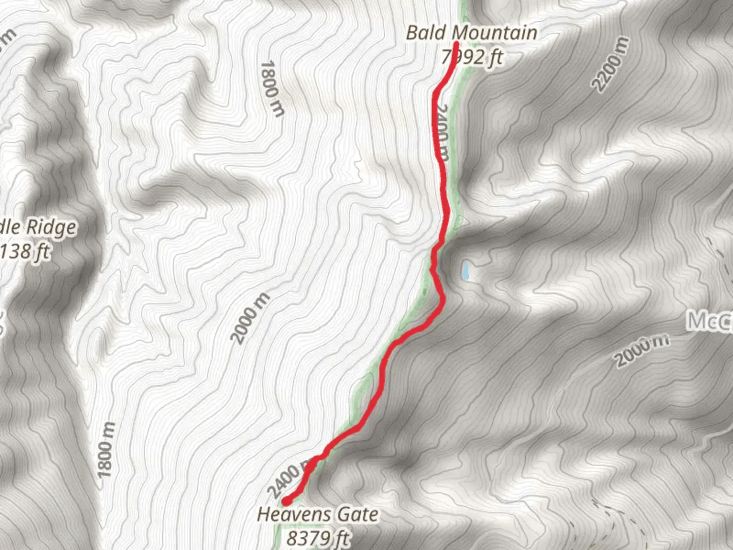 An image depicting the trail Bald Mountain via North Boise Trail and its surrounding area.