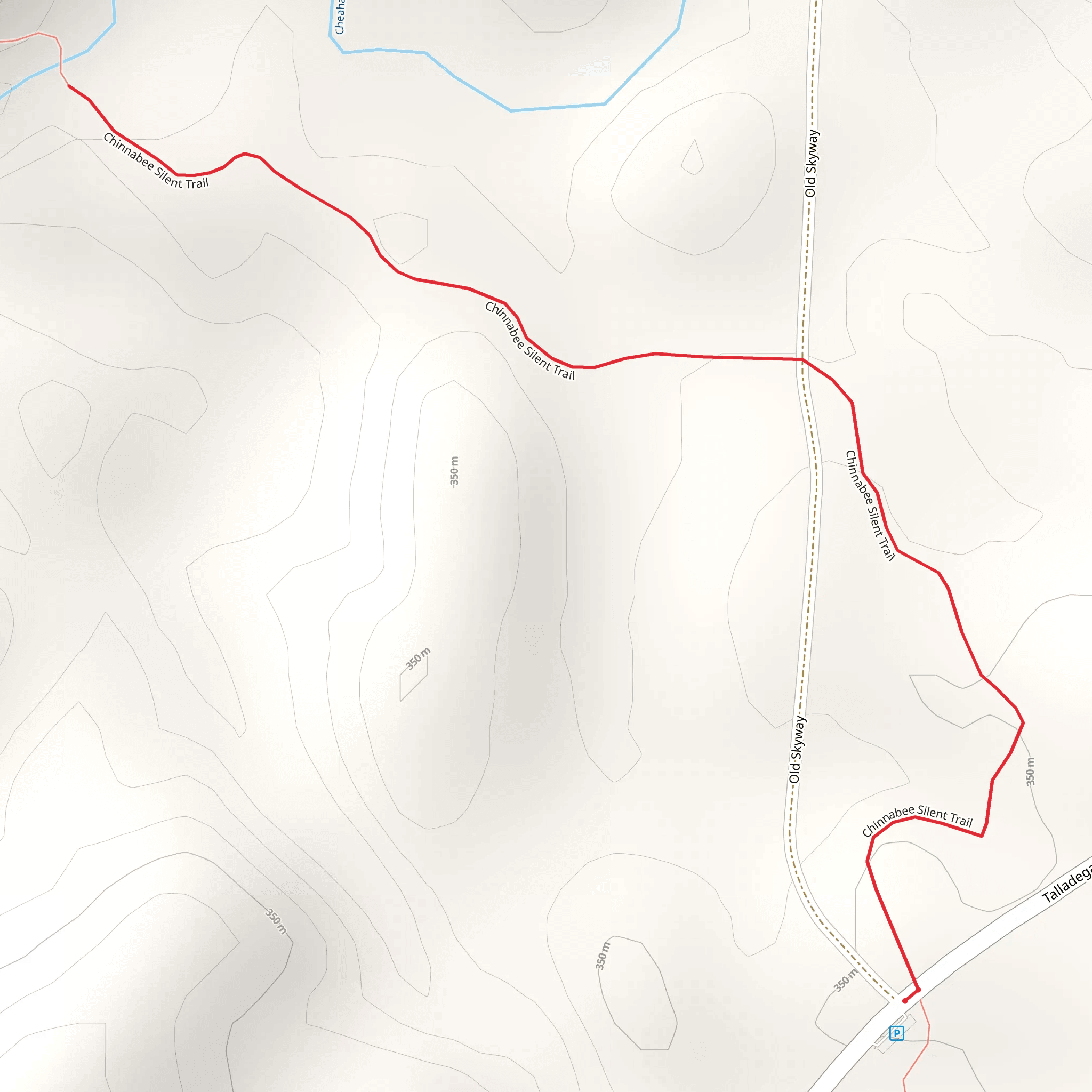 Cheaha Creek via Chinnabee Silent Trail mobile static map