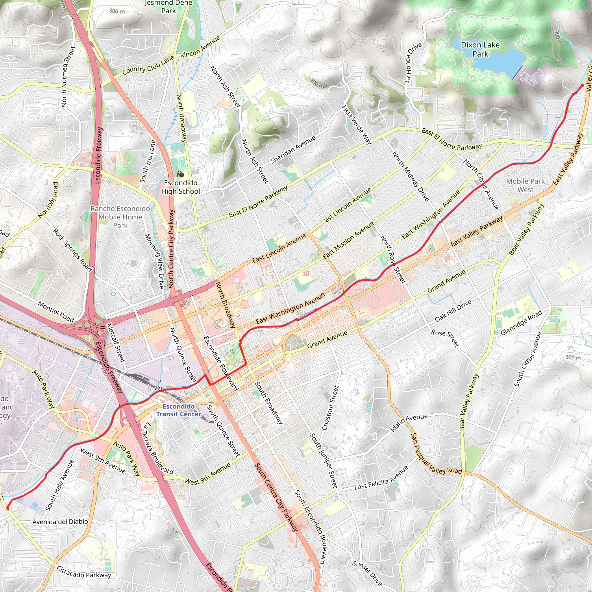 Escondido Creek Trail mobile static map