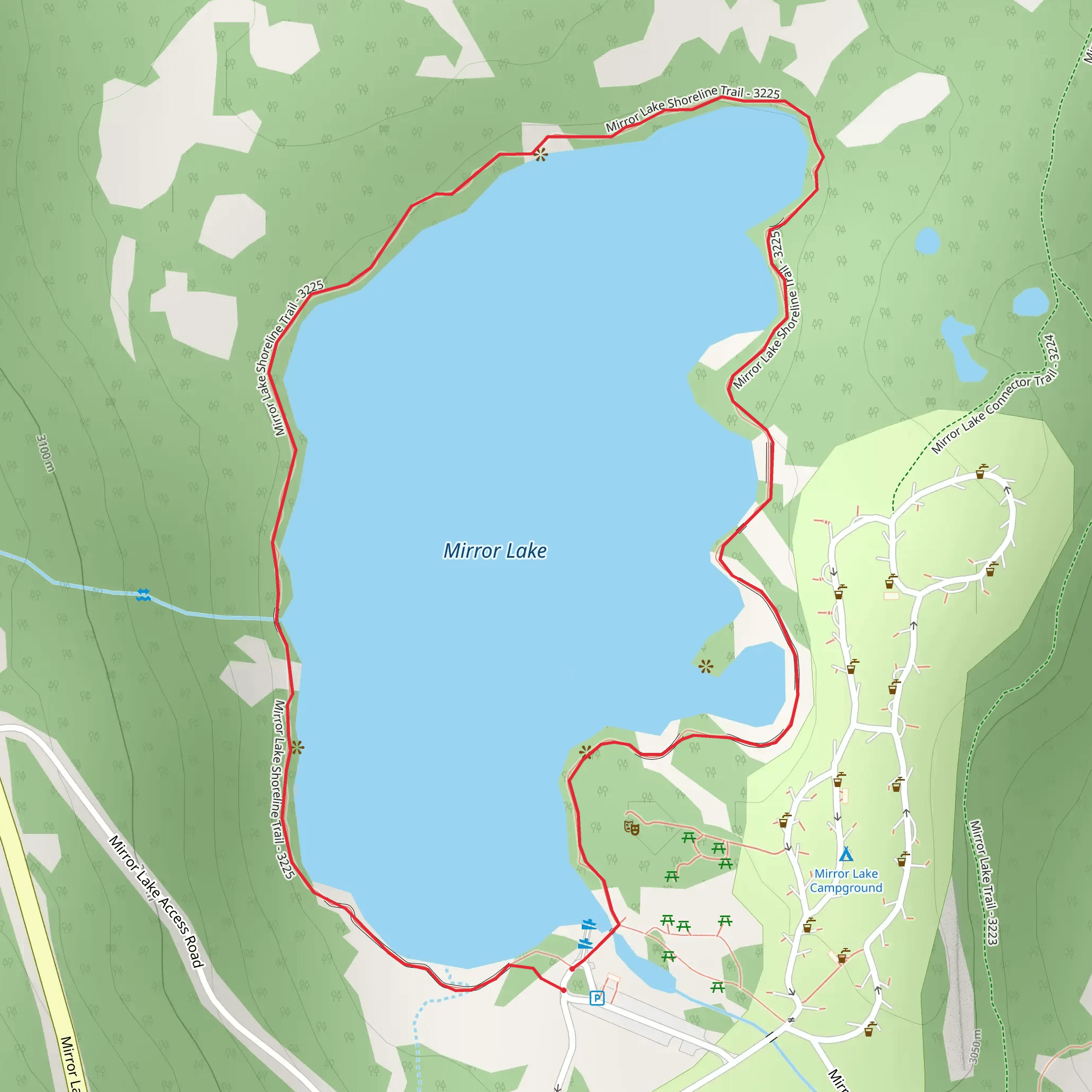 Mirror Lake Loop mobile static map