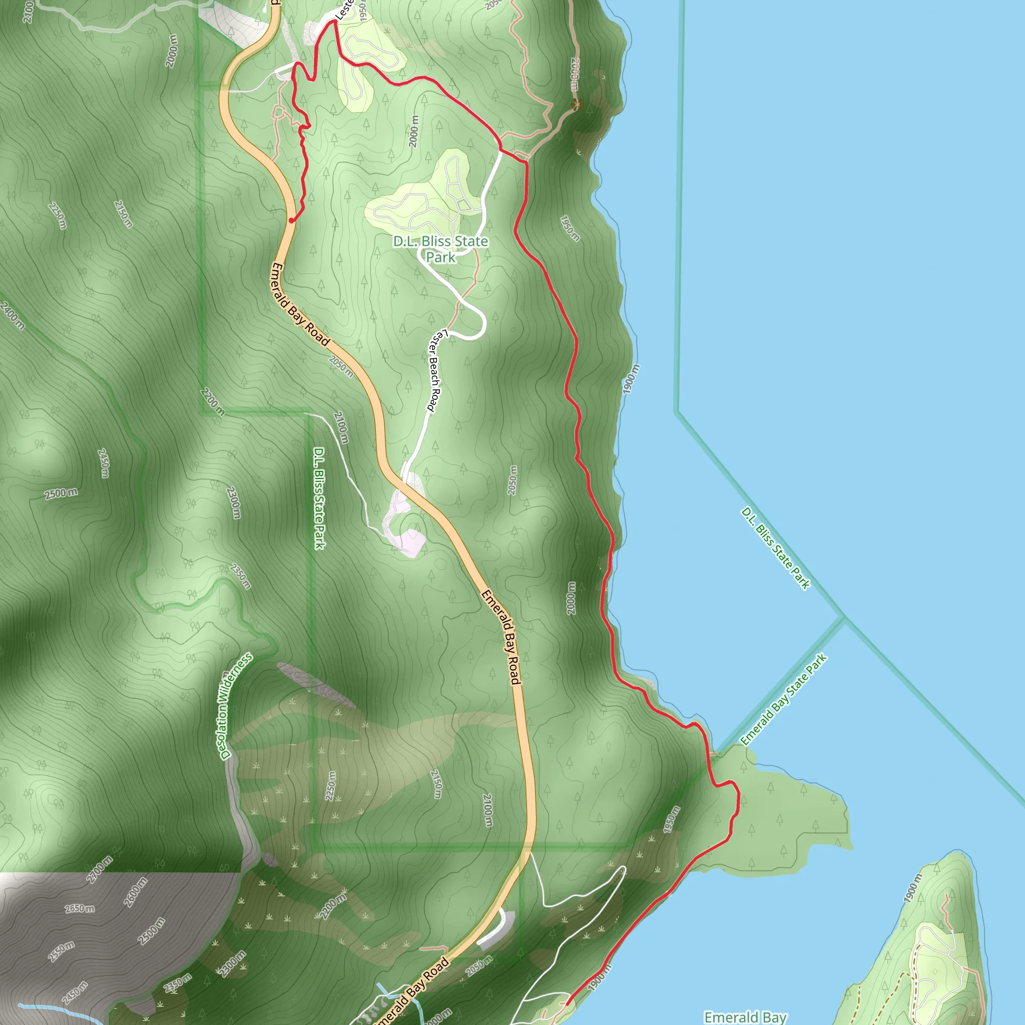 Rubicon Trail from Lester Beach Road mobile static map
