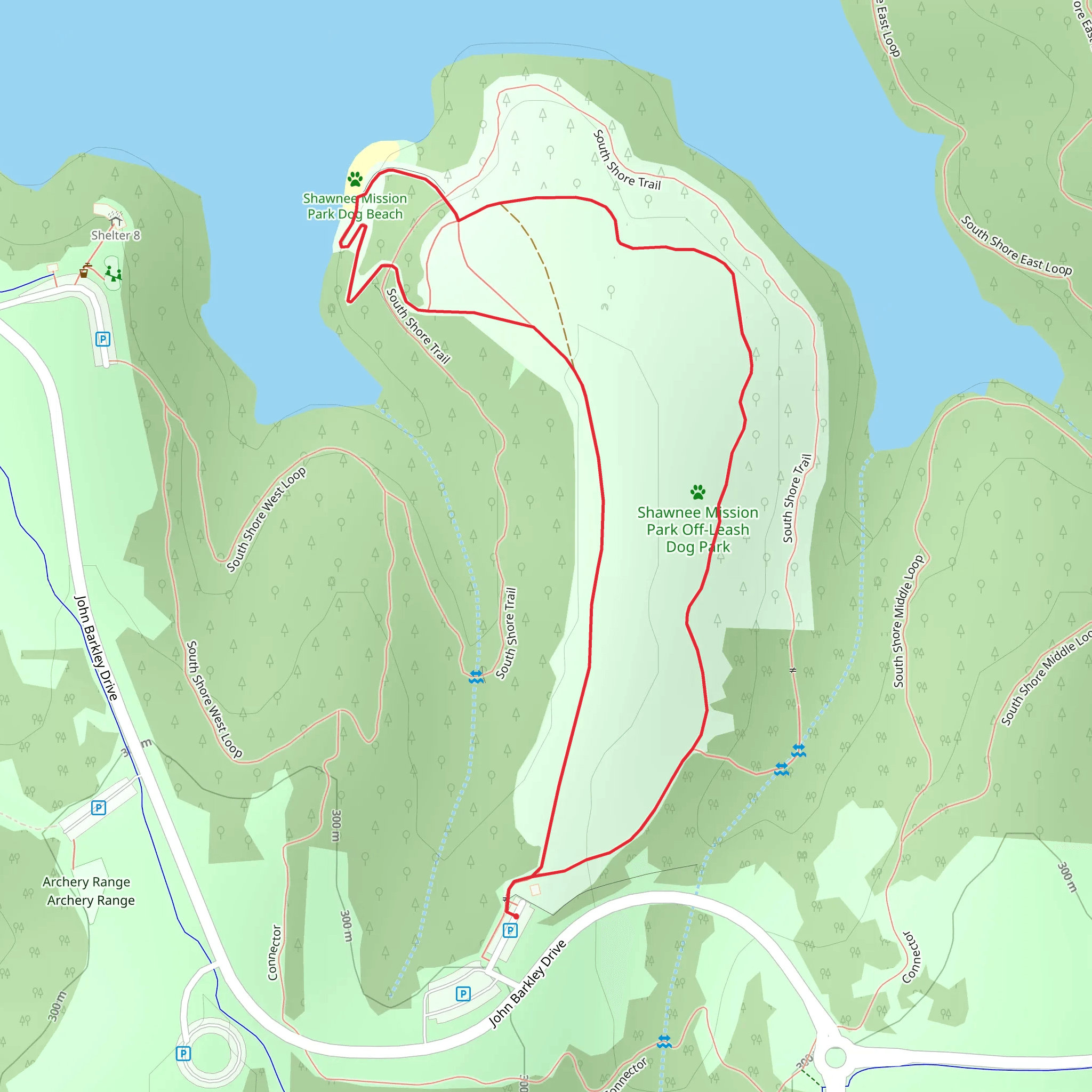 Shawnee Mission Lake Loop mobile static map
