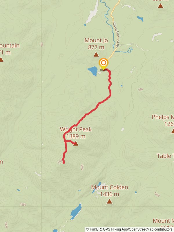 Wright Peak and Algonquin Peak Trail mobile static map