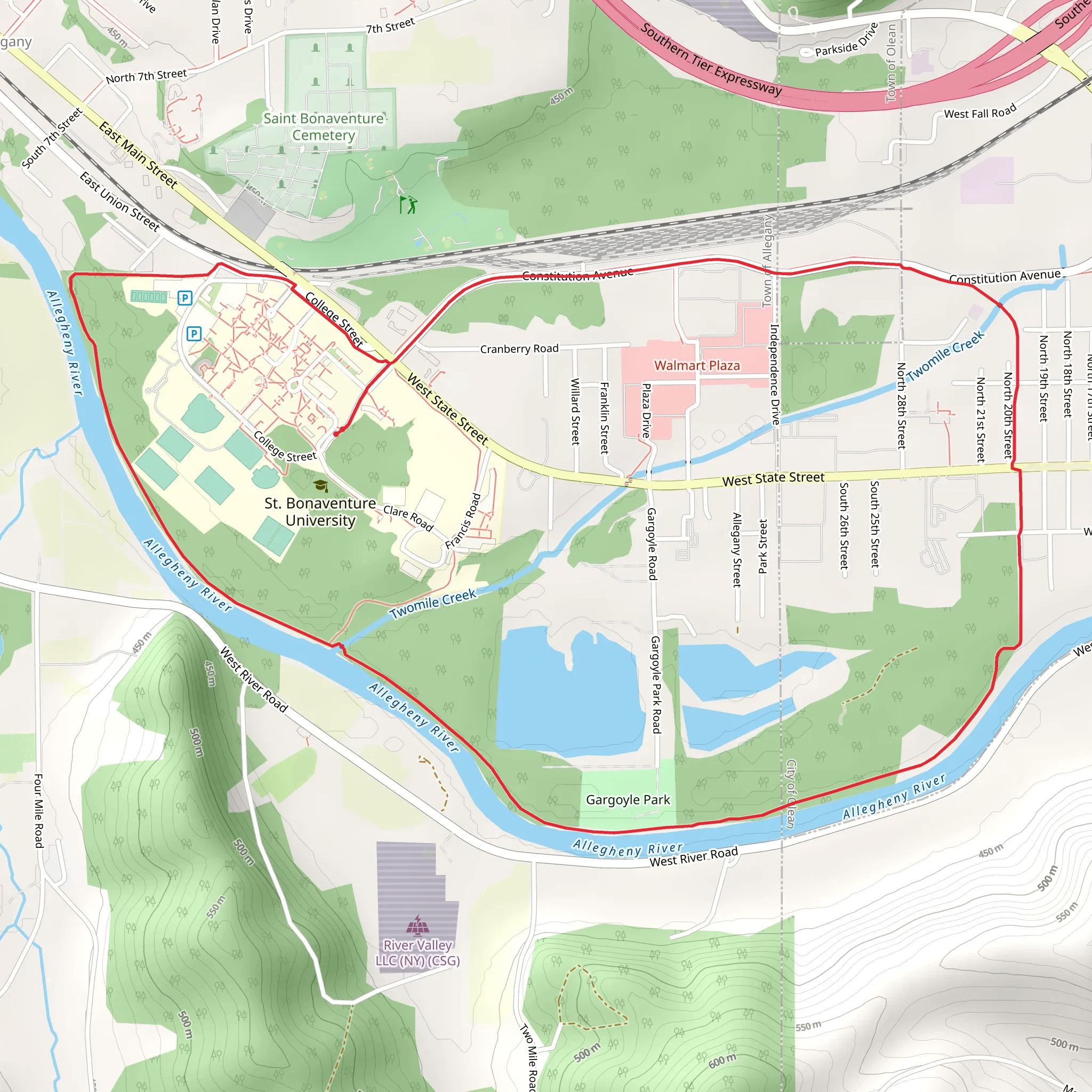 Allegheny River Loop on Joyce Field mobile static map