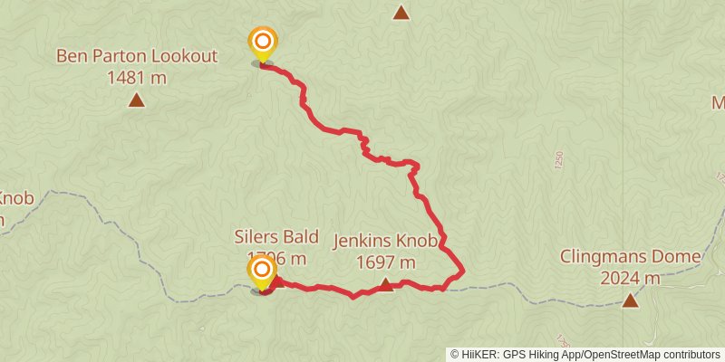 Jakes Creek via Miry Ridge Trail and Appalachian Trail stage 2 Map
