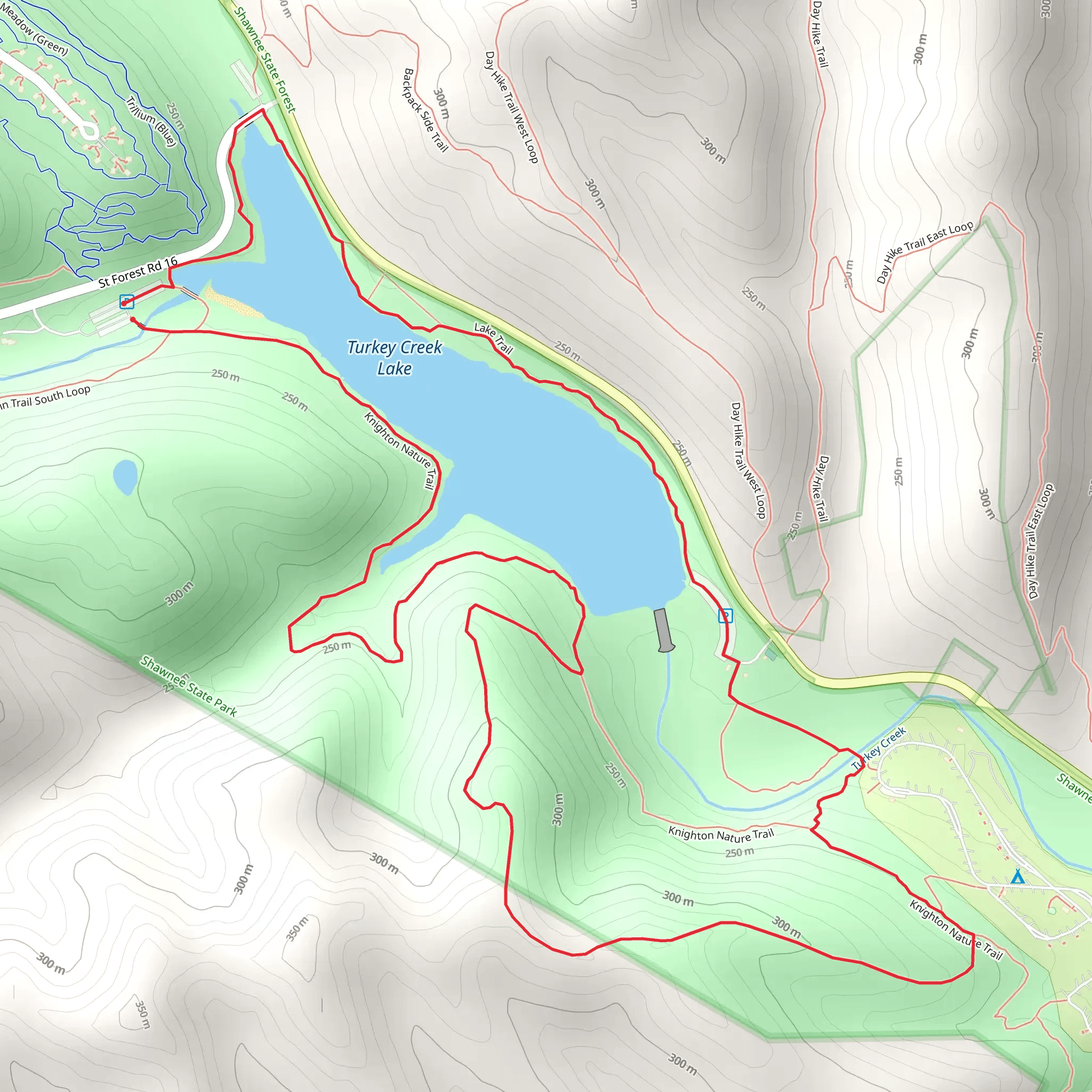 Turkey Lake Loop via Knighton Nature Trail mobile static map