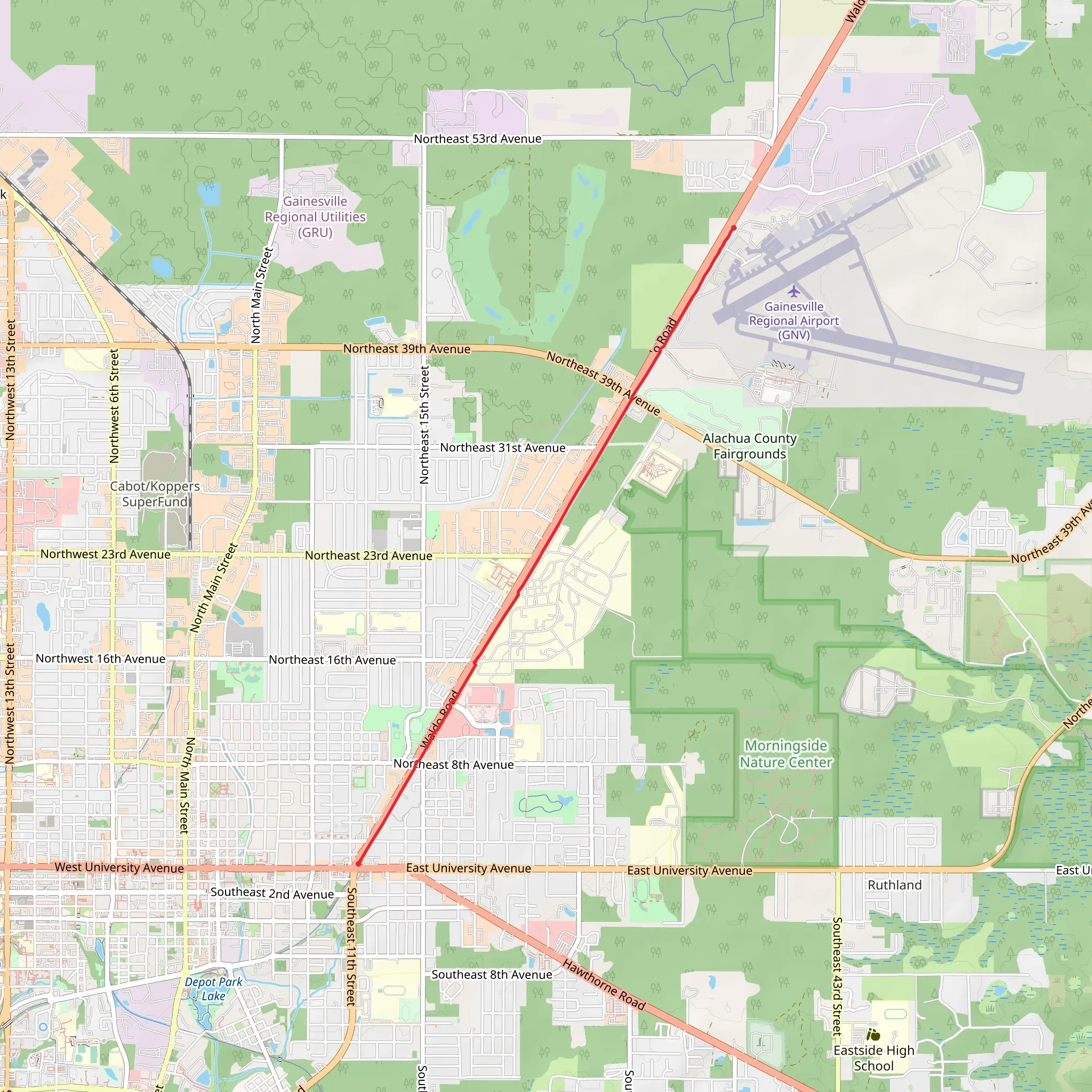 Waldo Road Greenway mobile static map