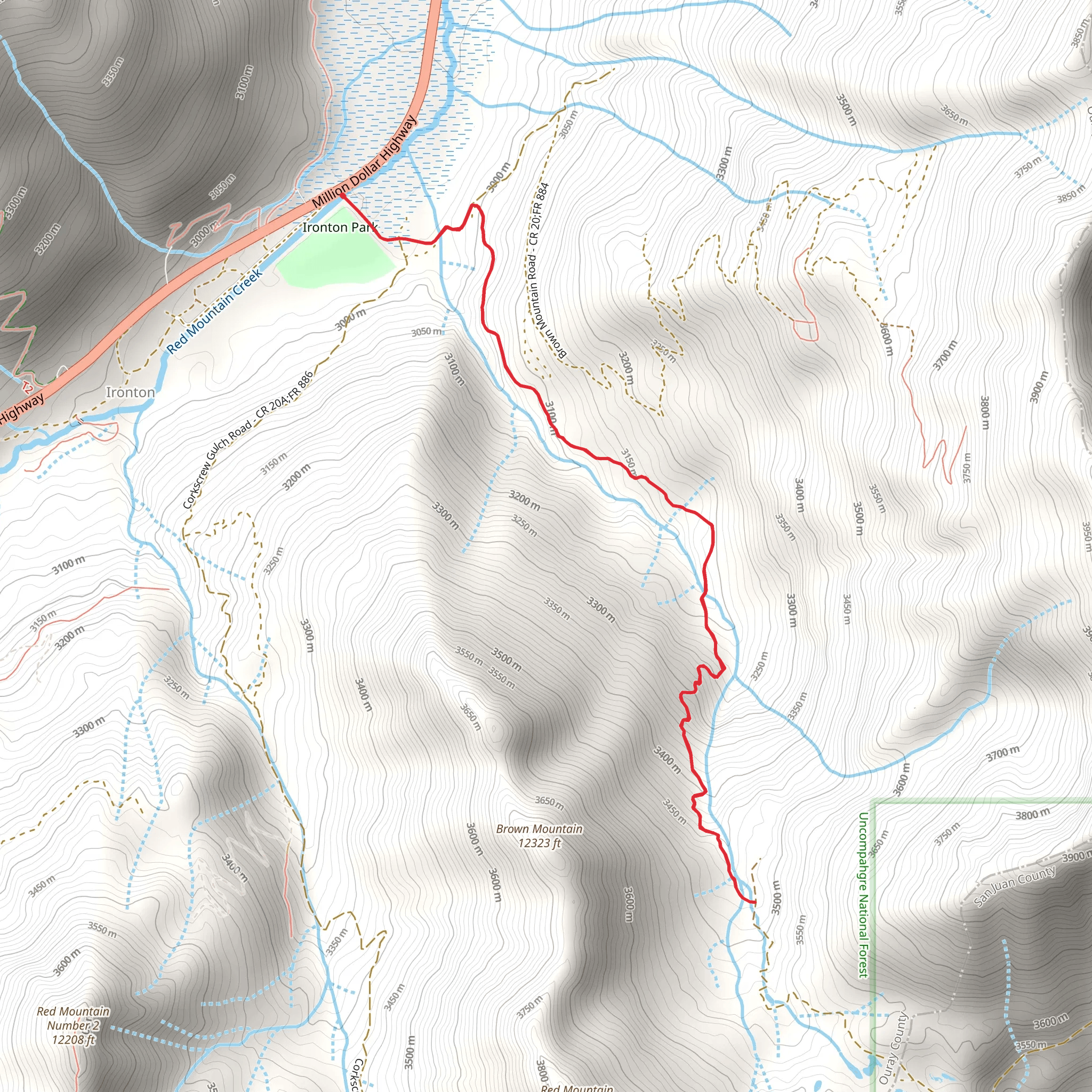 Gray Copper Gulch Trail mobile static map