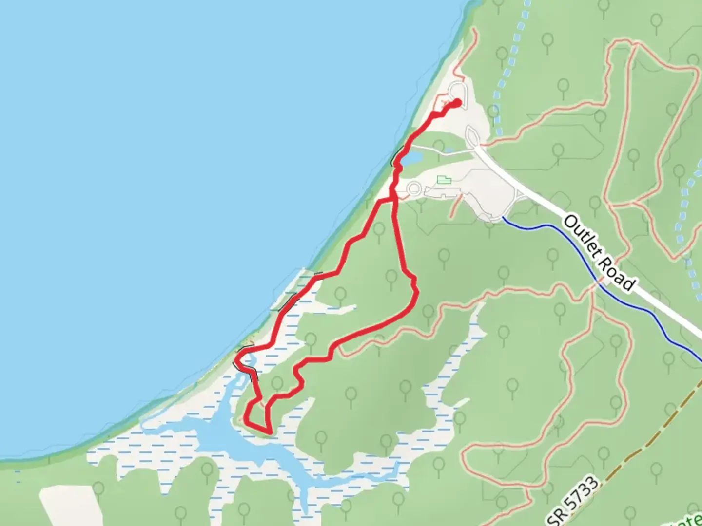 An image depicting the trail Bayview Loop Trail and its surrounding area.