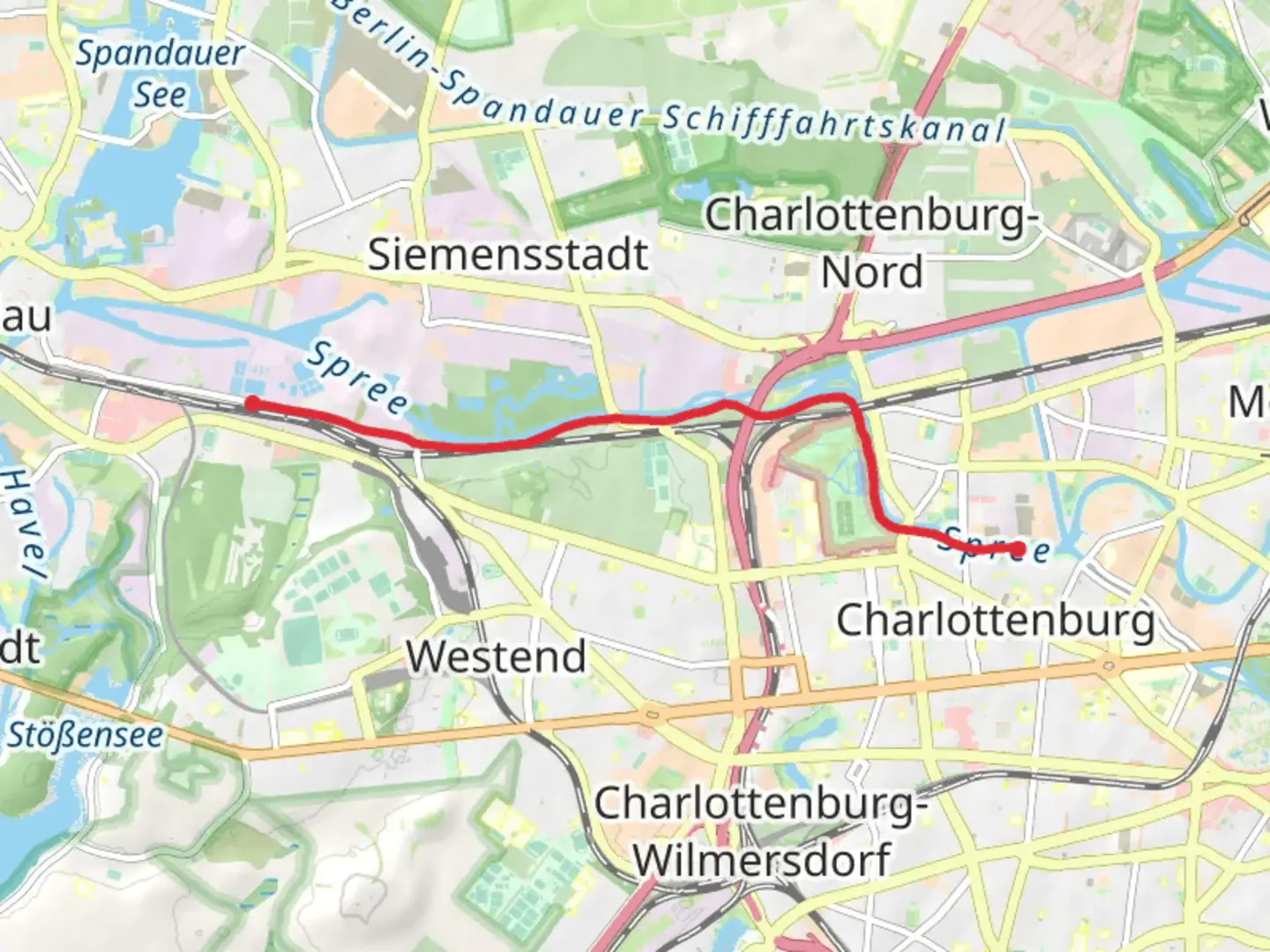 An image depicting the trail Ruhleben to Siemenssteg Scenic Walk via River Spree and its surrounding area.