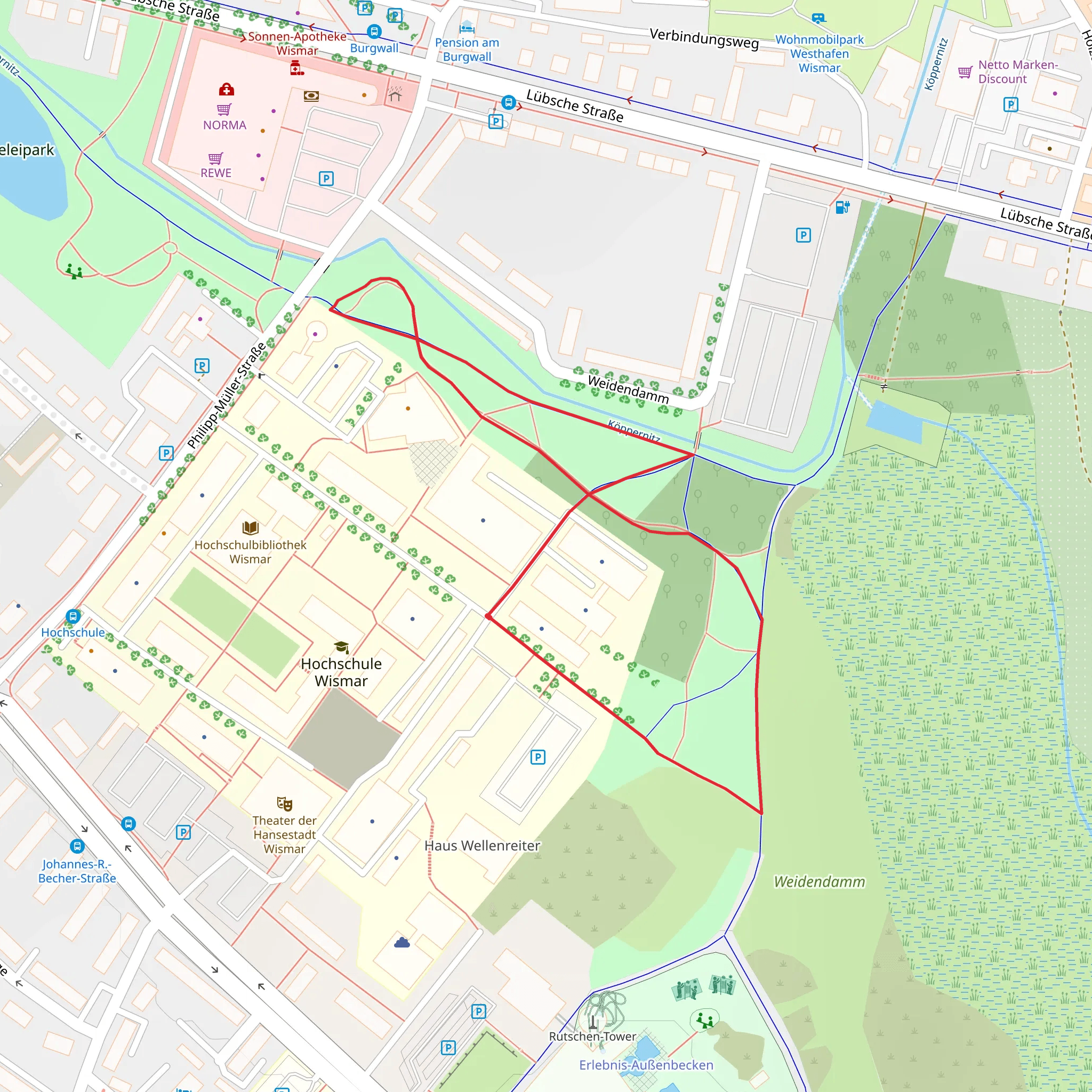Koeppernitz via Hanseatenweg mobile static map