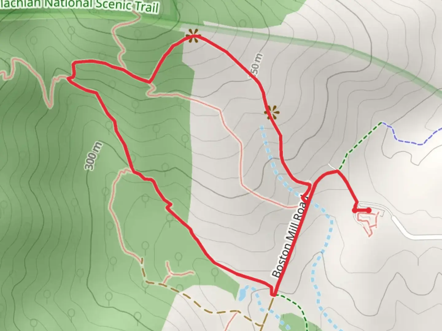 An image depicting the trail Piedmont Overlook, North Ridge and Gap Run Loop Trail and its surrounding area.