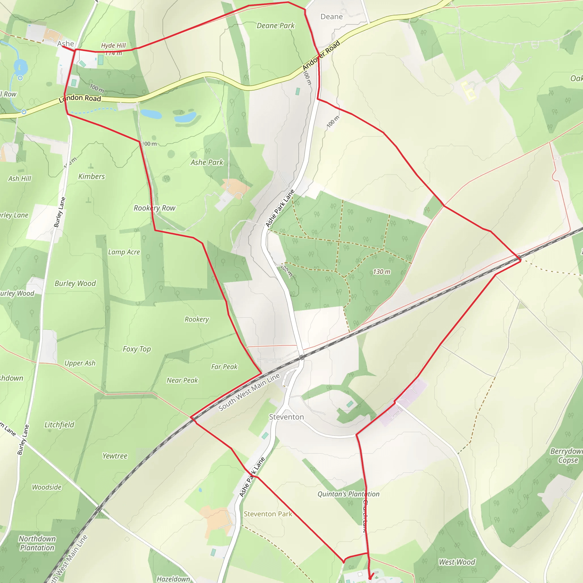 Church of St Nicholas and Holy Trinity and Saint Andrew Loop - Steventon mobile static map