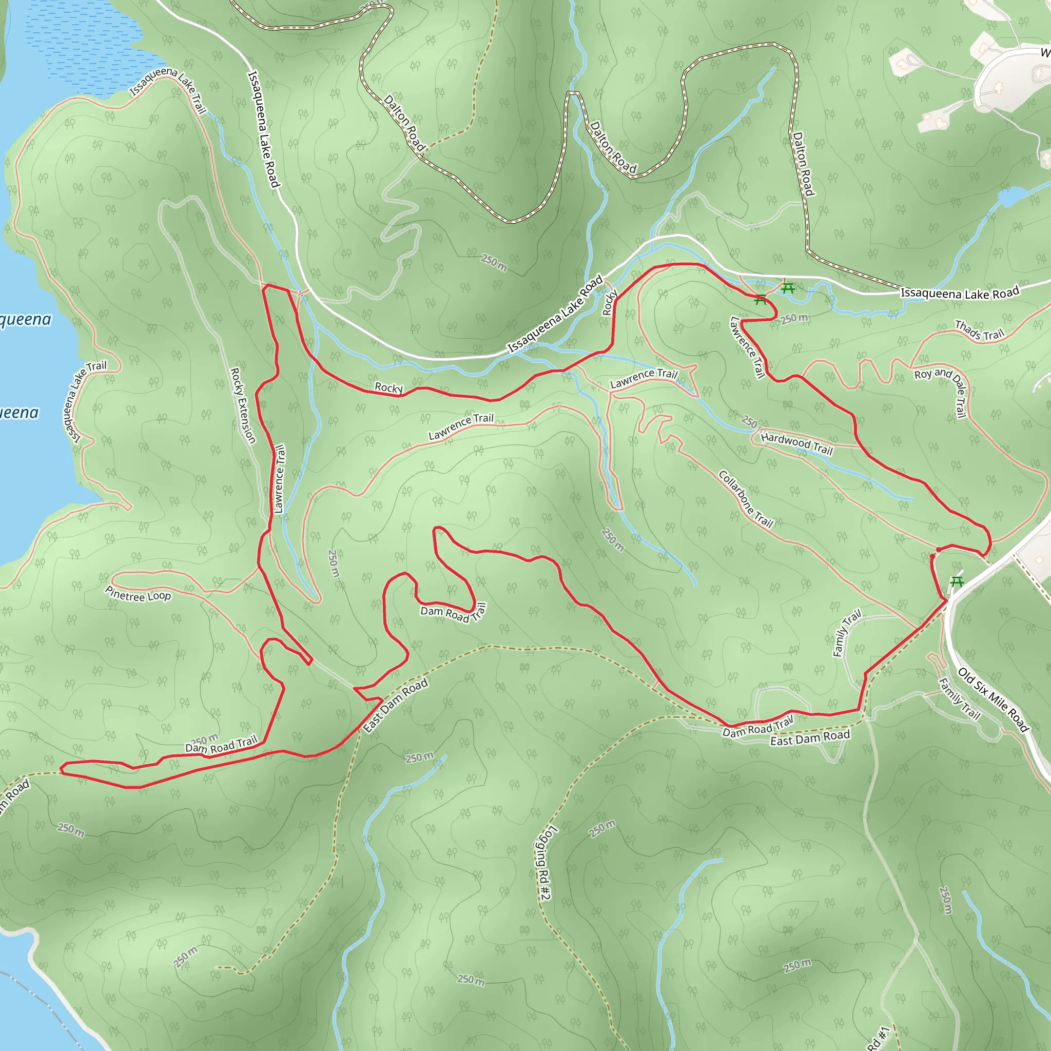 Hardwood, Lawrence and Dam Road Trail mobile static map