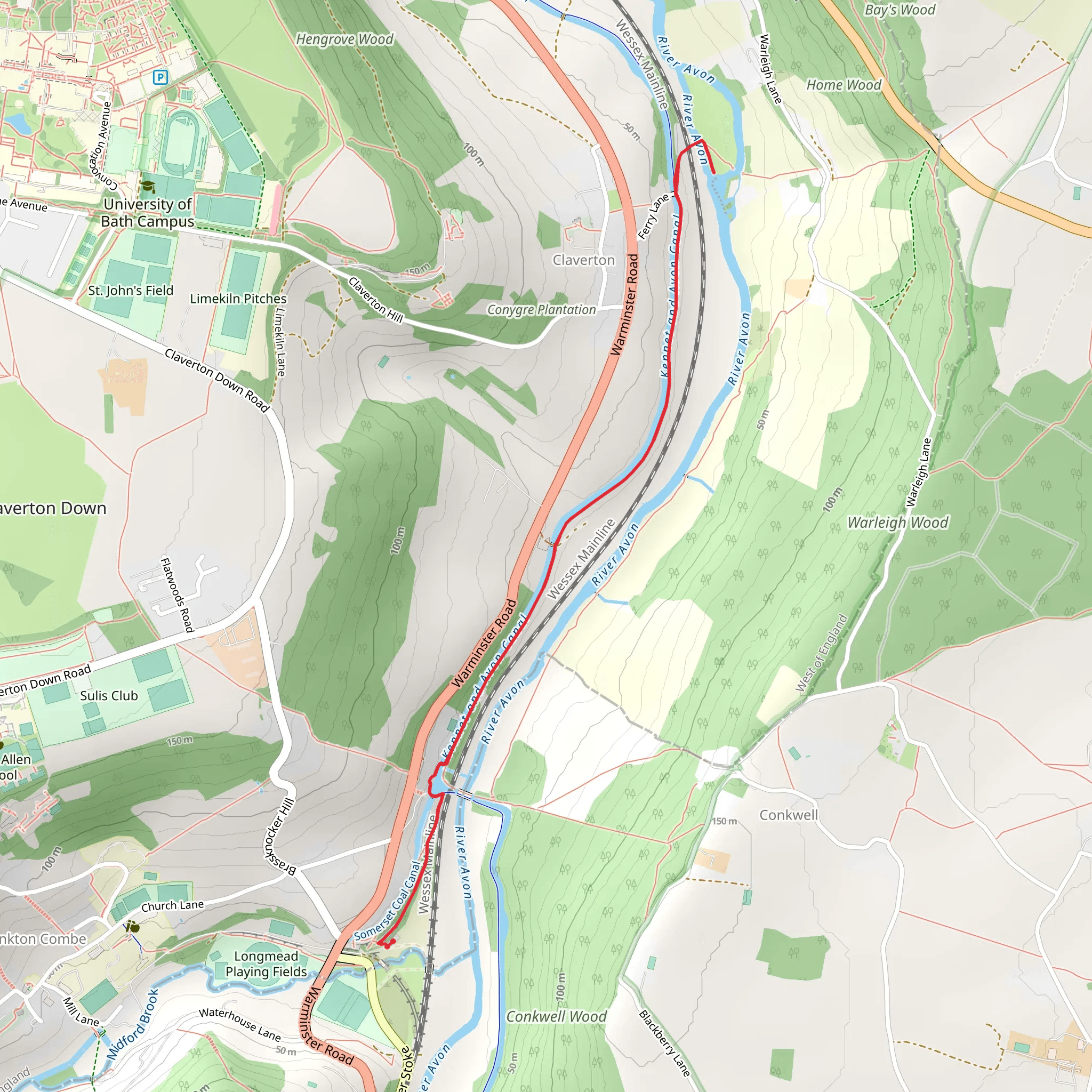 River Avon Walk - Claverton mobile static map