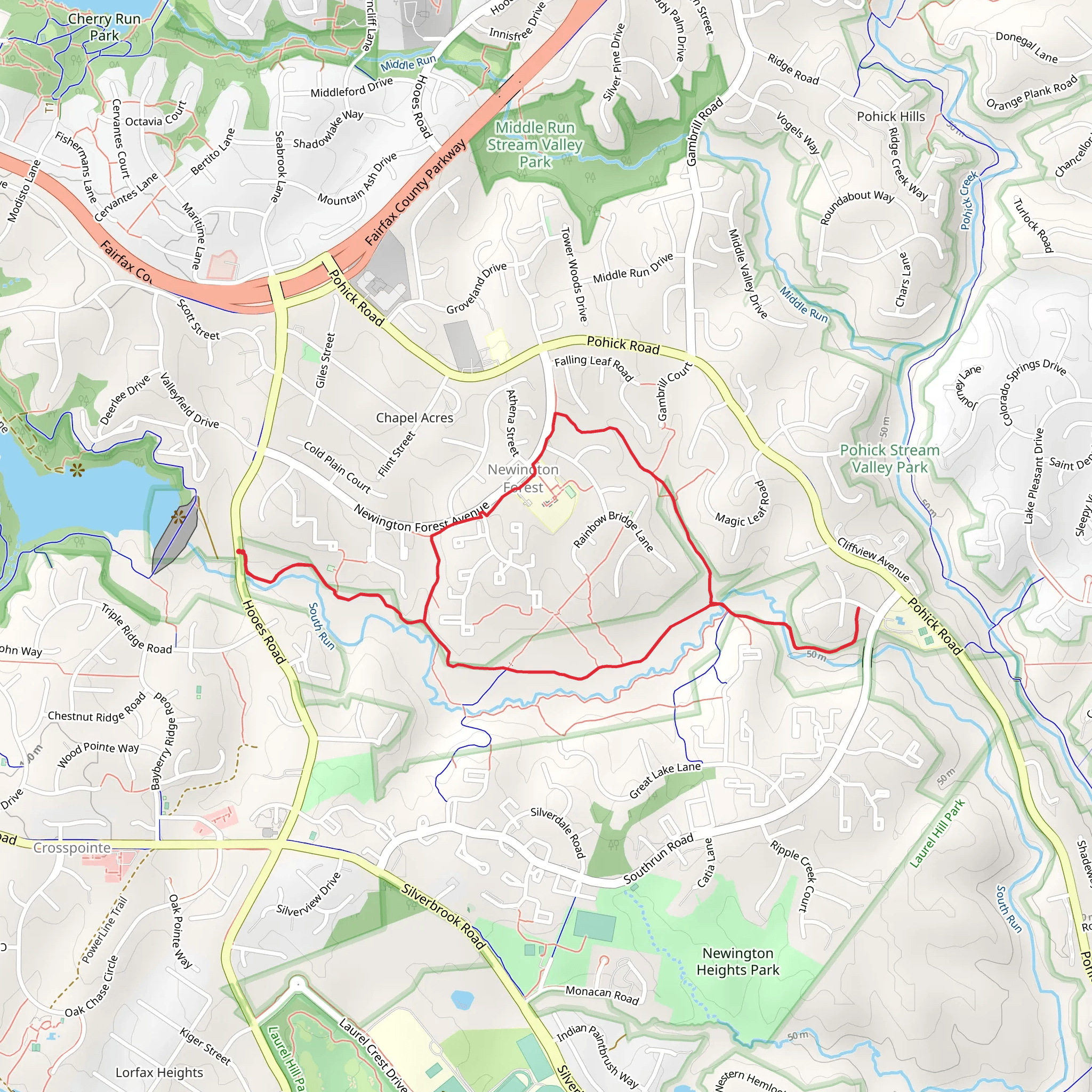 Fairfax County and Connector Loop Trail mobile static map