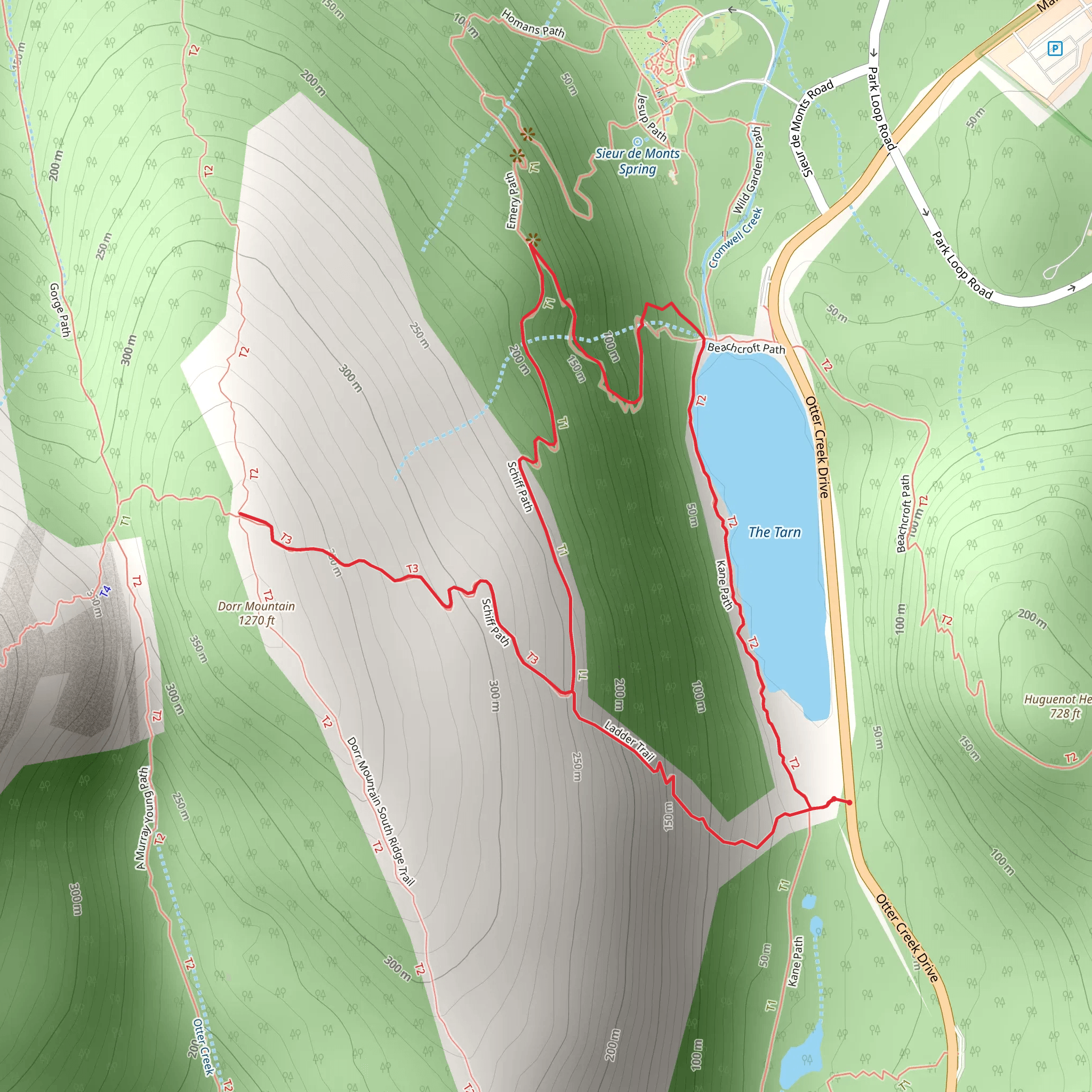 Schiff Path and The Tarn Lake Loop Trail mobile static map