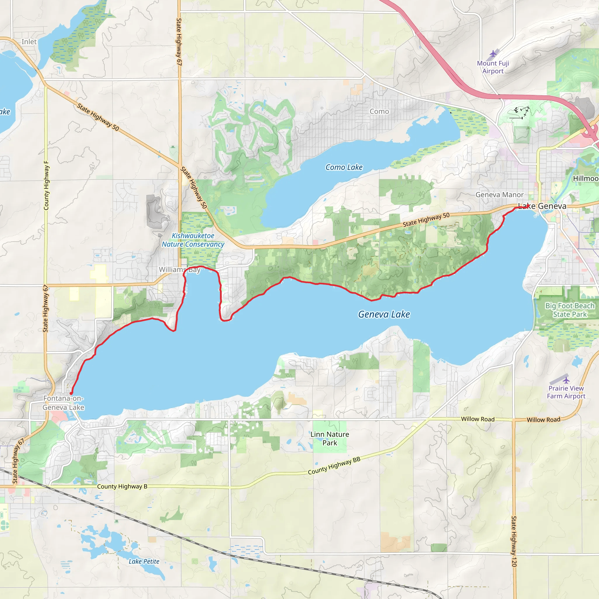 Geneva Lake Shore Path - Elm Park mobile static map