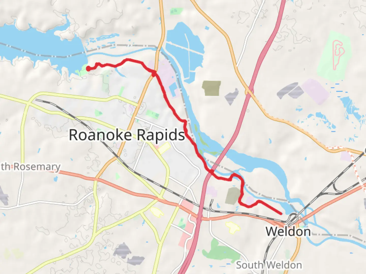 An image depicting the trail Roanoke Canal Trail and its surrounding area.
