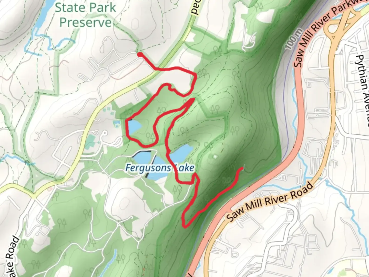 An image depicting the trail Fergusons Lake Trail and its surrounding area.