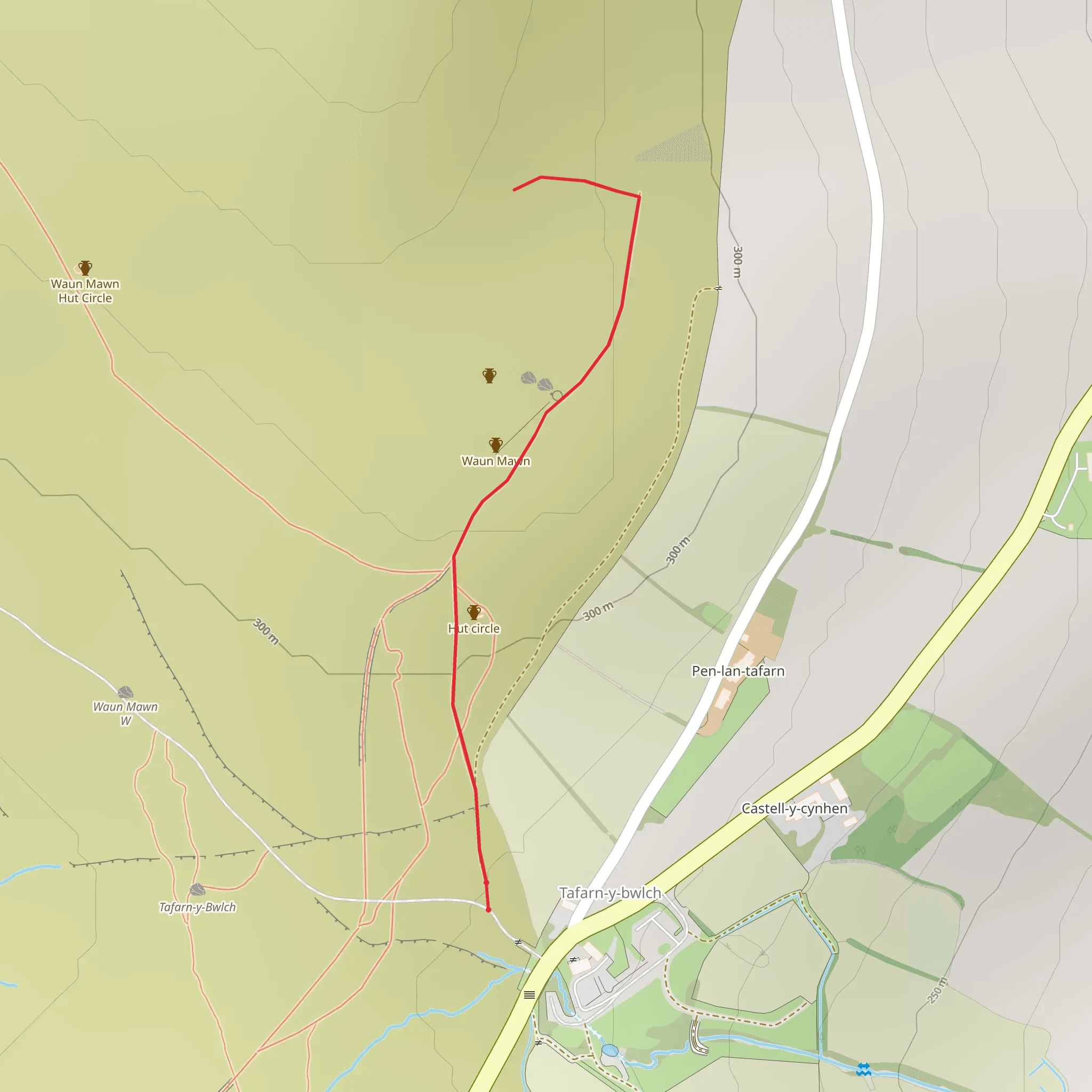Waun Mawn mobile static map