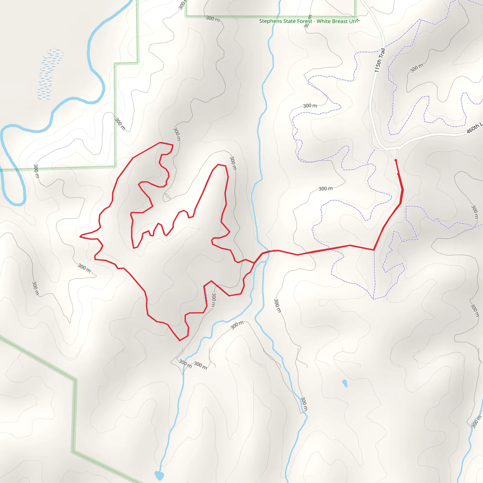 Stevens Forest White Unit Trail mobile static map