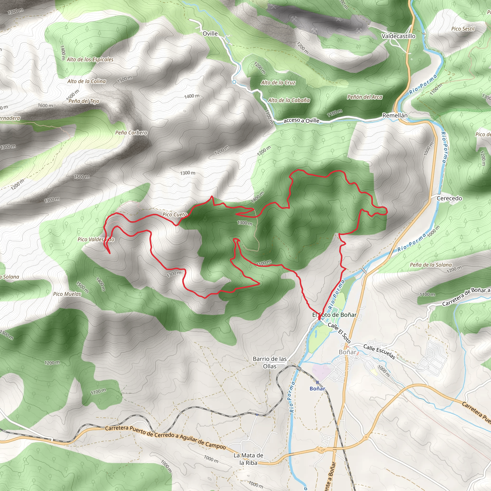 Ascent to Pico Cueto PR LE 55 mobile static map