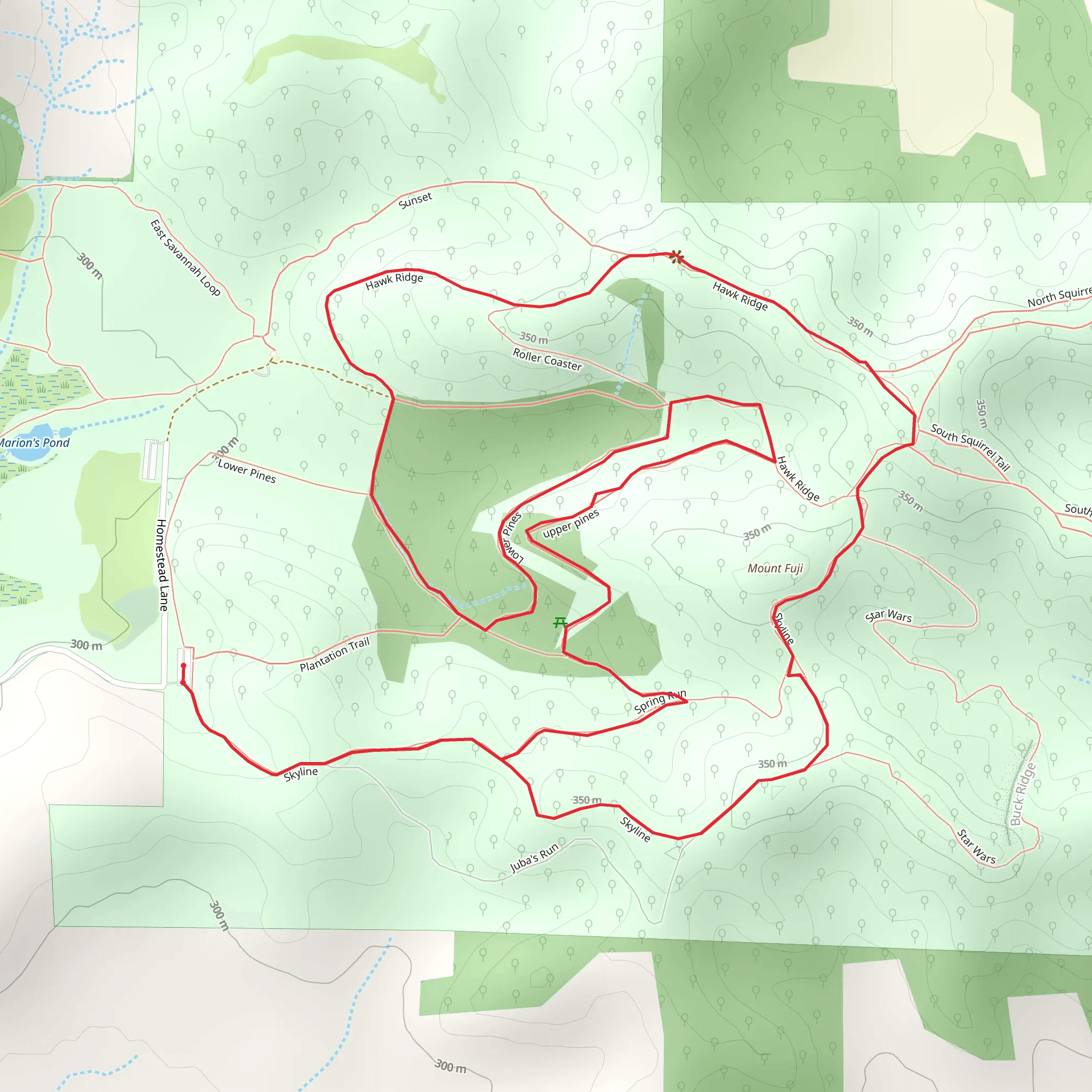 Mount Fuji via Hoffman Hills State Recreation Area Loop mobile static map