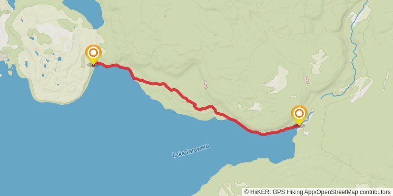 Northern Tarawera Track stage 2 Map