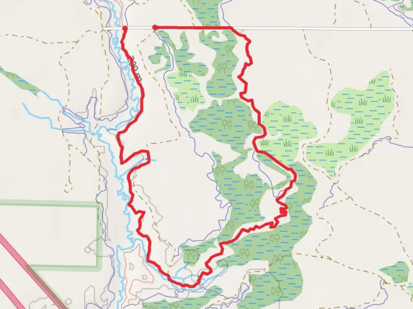 An image depicting the trail Mud Creek Loop and its surrounding area.
