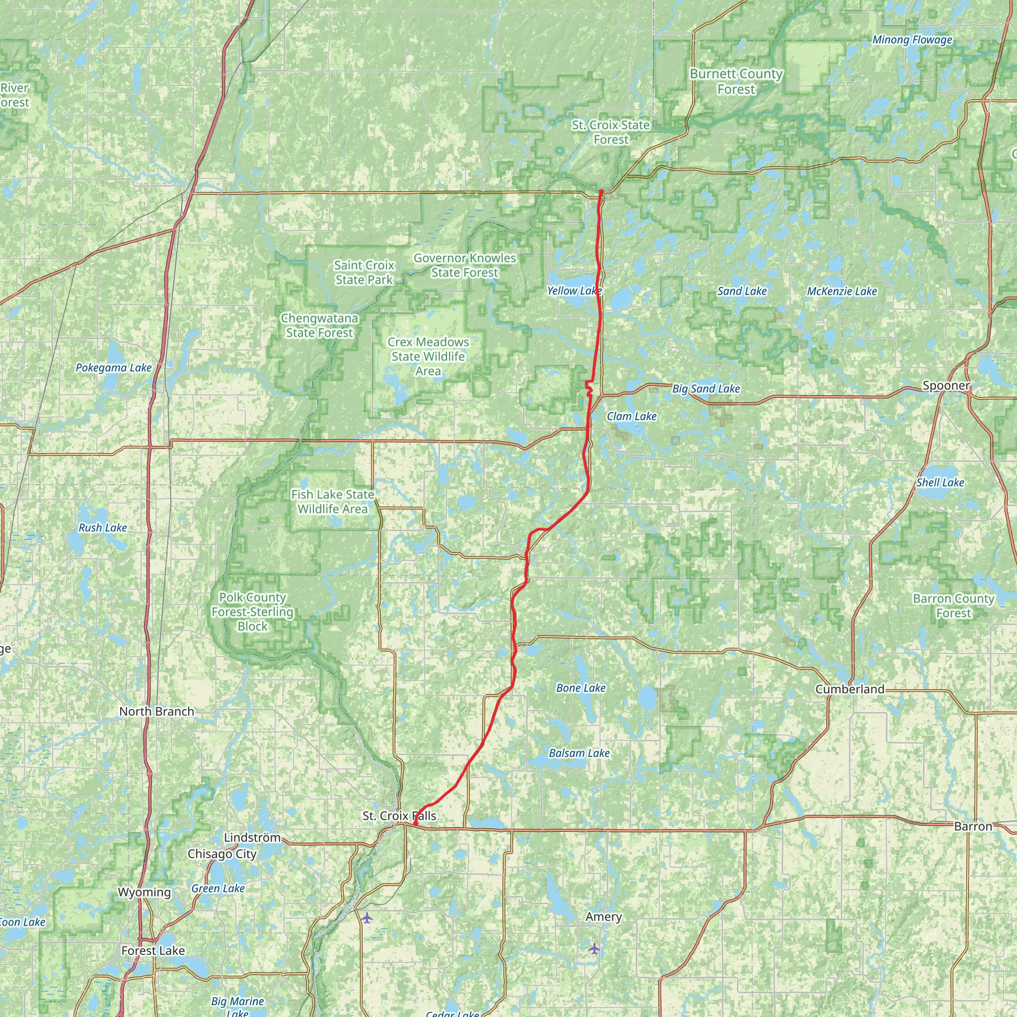 Gandy Dancer State Trail - South mobile static map